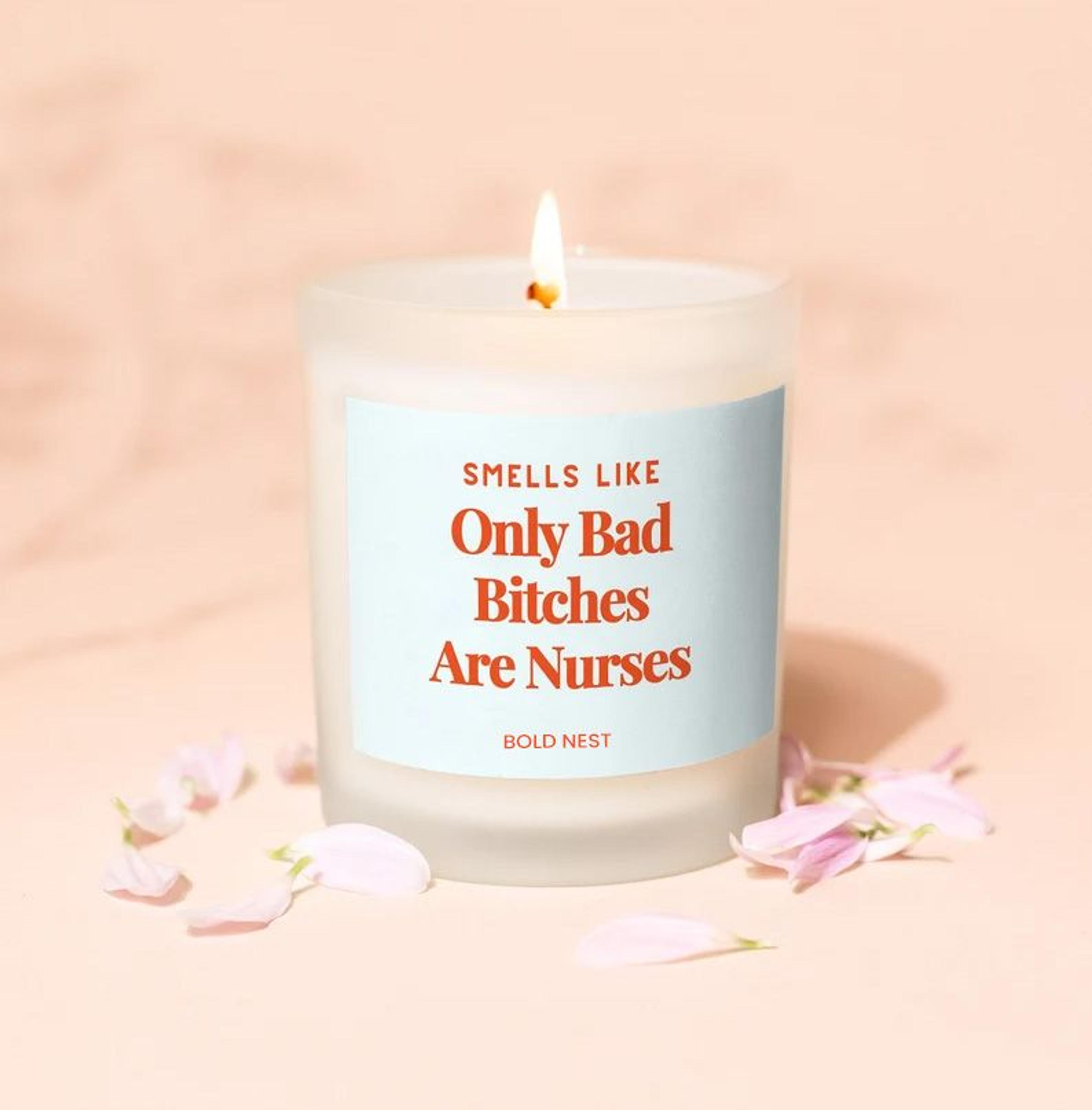 funny nurse candle gift for nursing students | graduation & nurse appreciation humor candle, unique rn gift