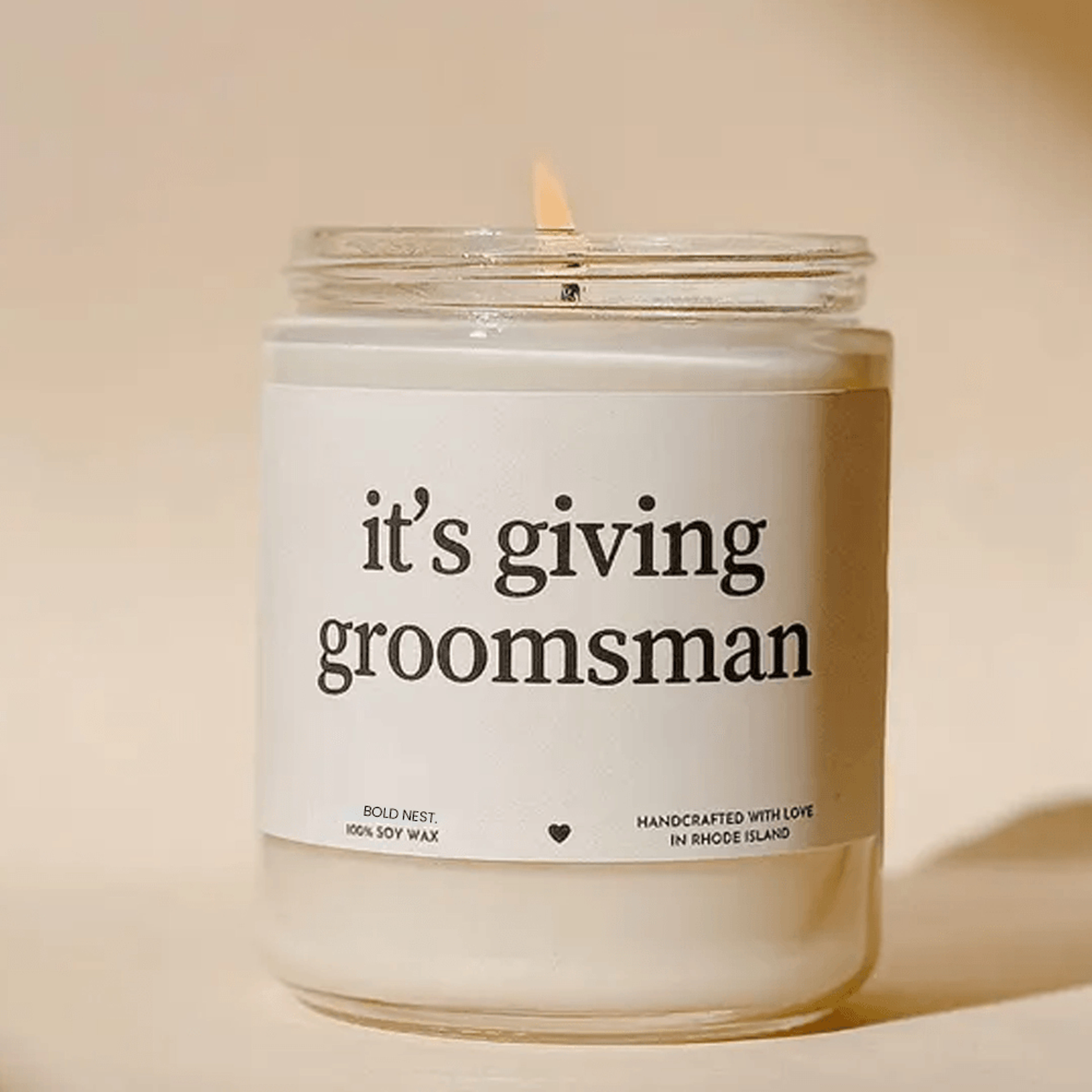 personalized groomsman candle gift wedding proposal soy candle