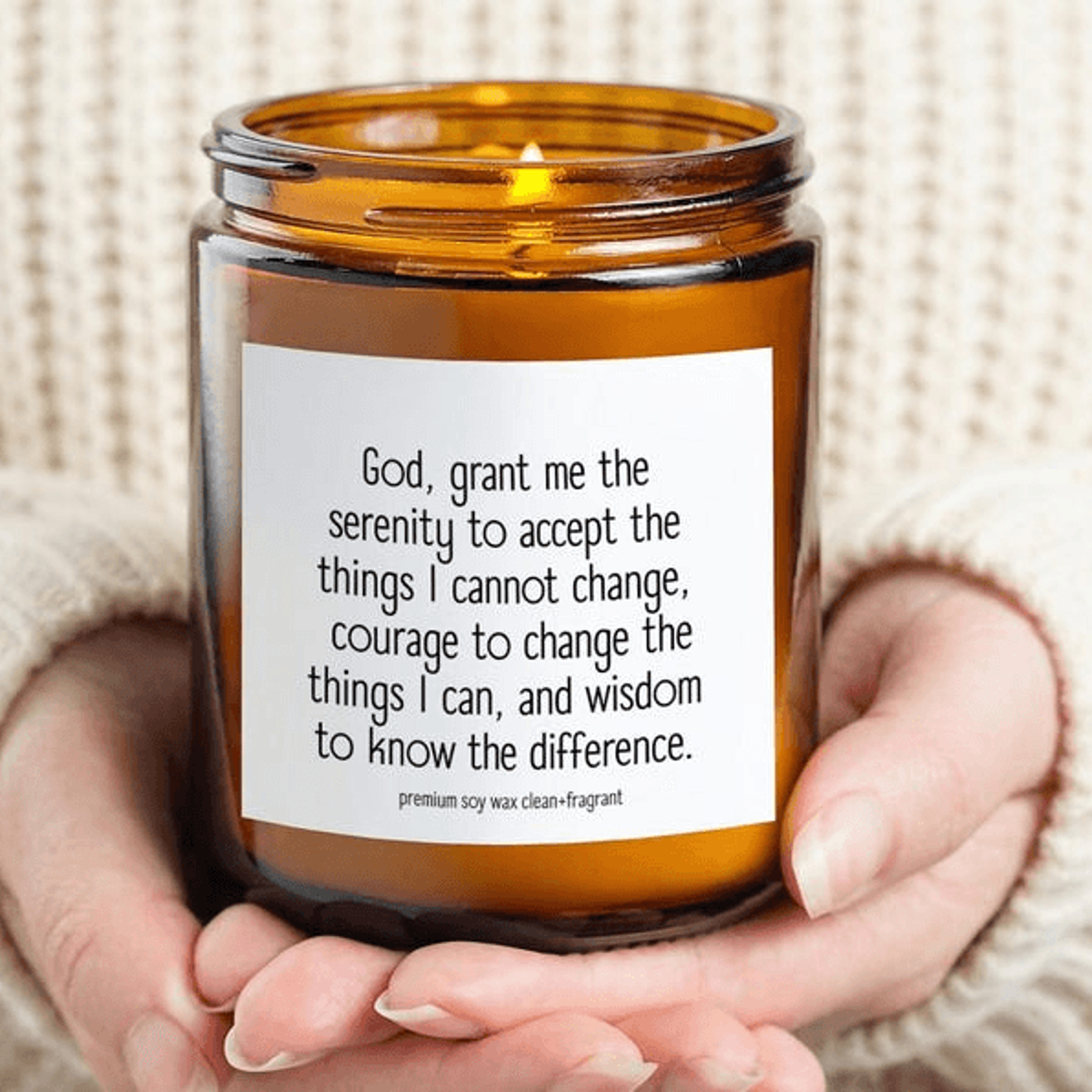 serenity prayer candle, christian gift candle, god grant me the serenity prayer, 9 oz soy candle, religious encouragemen