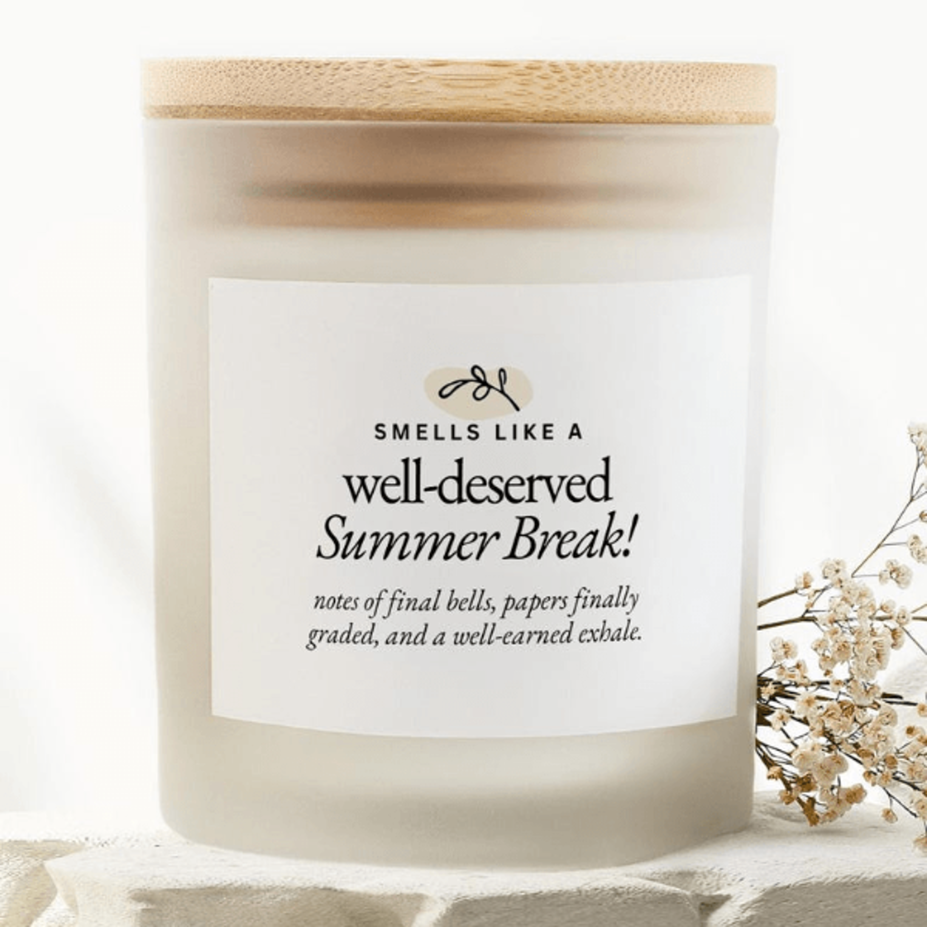 teacher summer break candle, end of school year gift, teacher appreciation gift, summer vacation candle