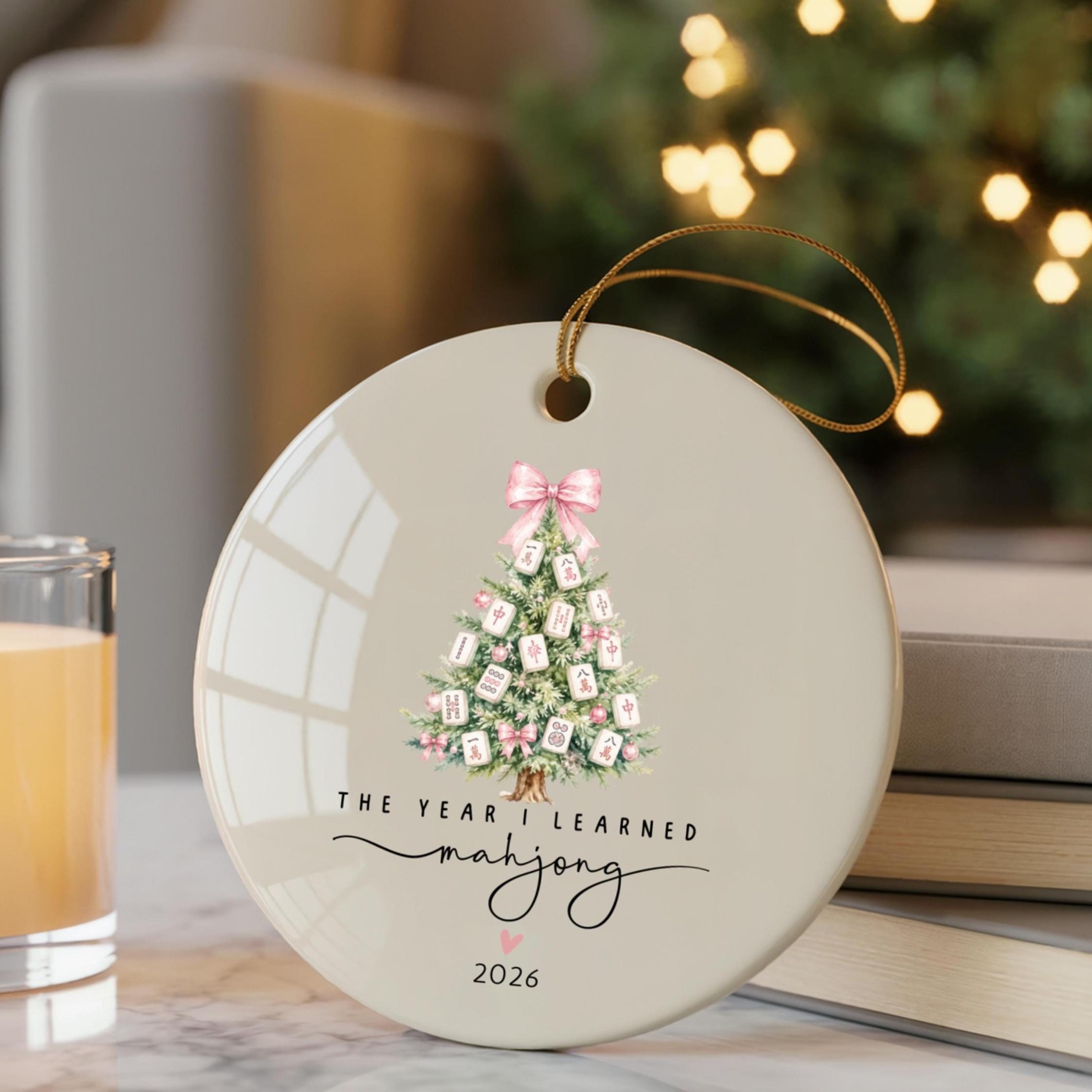 mahjong christmas ornament, personalized mahjong lover ornament, new mahjong hobby gift, mahjong friend christmas keep