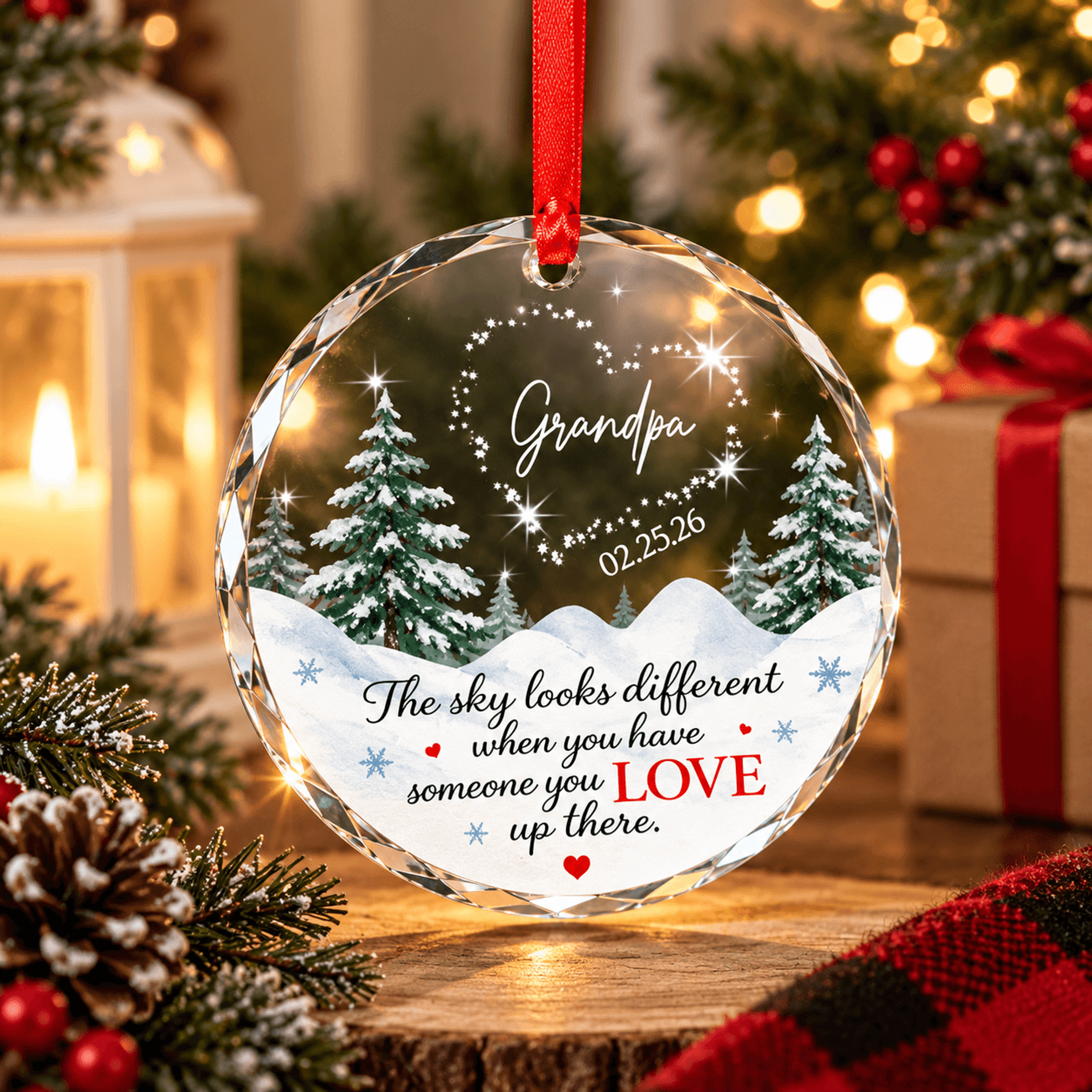 personalized grandpa memorial ornament, in memory of grandpa christmas ornament, sympathy gift, remembrance keepsake2026
