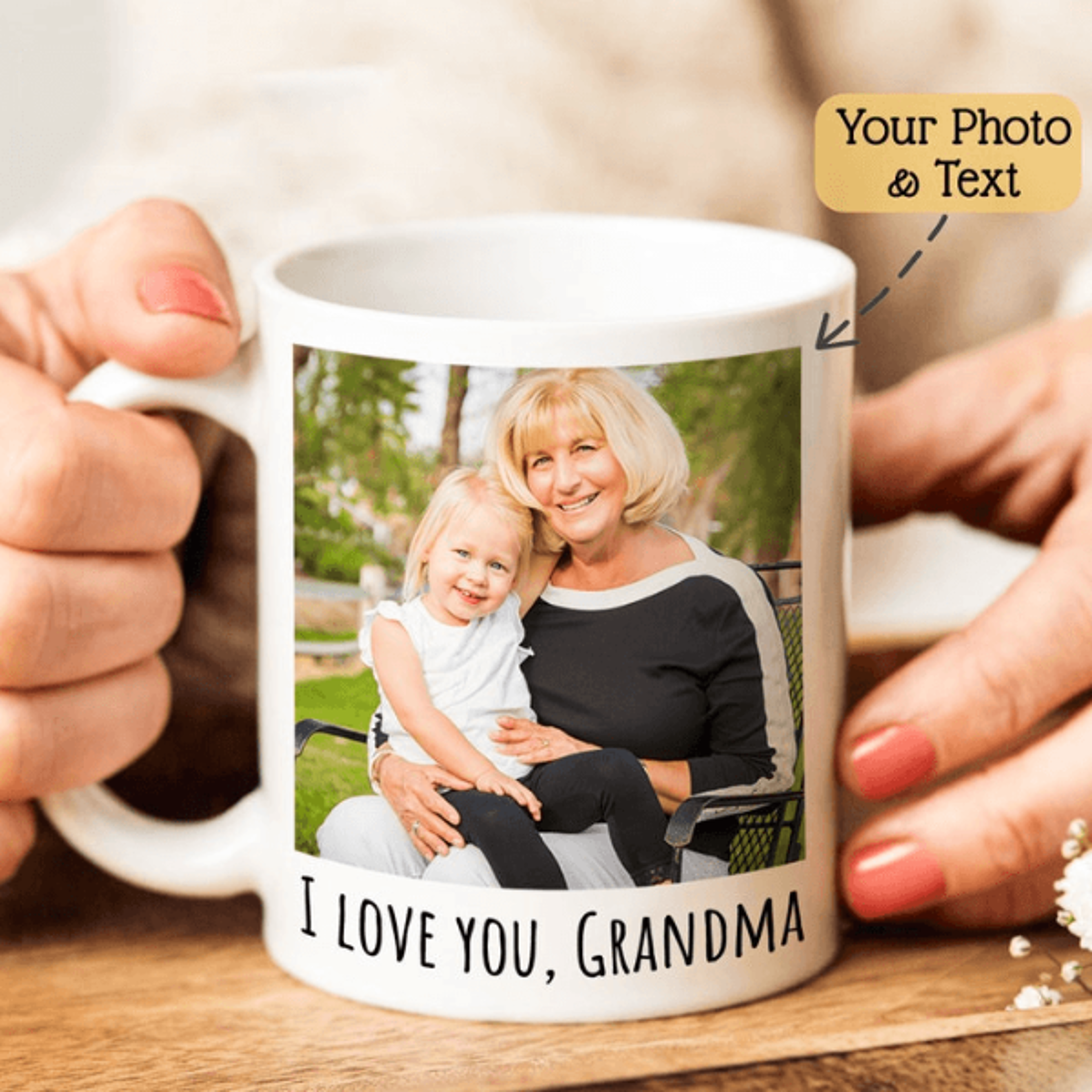 personalized grandma photo mug custom picture coffee mug gift for grandma mothers day family keepsake cup