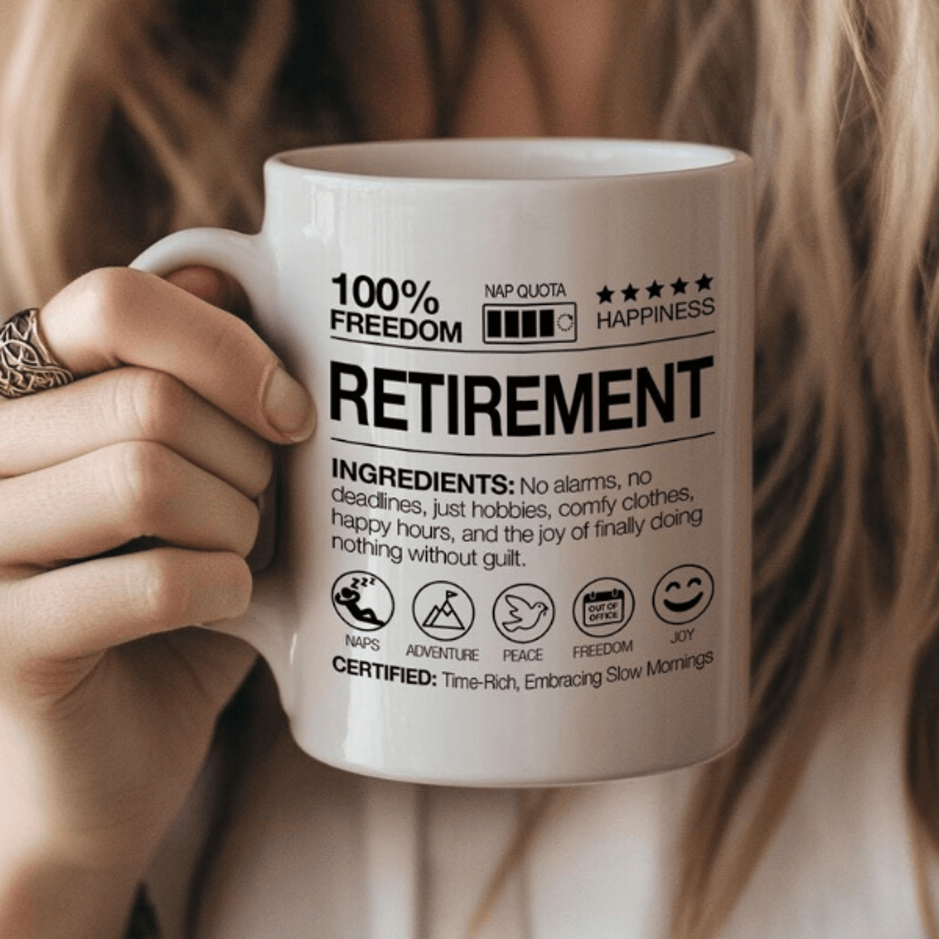 retirement mug, funny world travel happy retirement coffee cup, retiree gift for coworker, teacher & boss