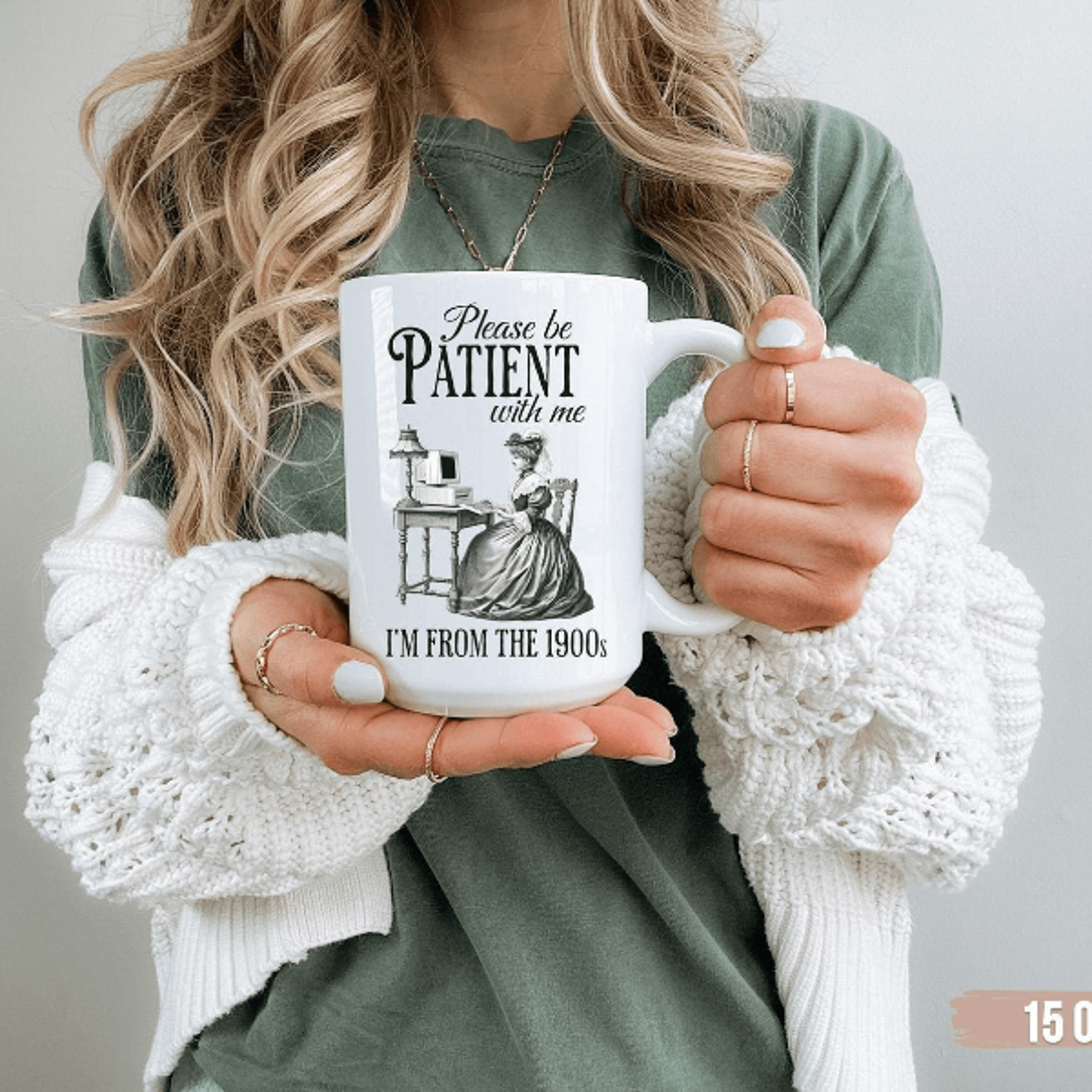 please be patient with me i m from the 1900s funny retro coffee mug