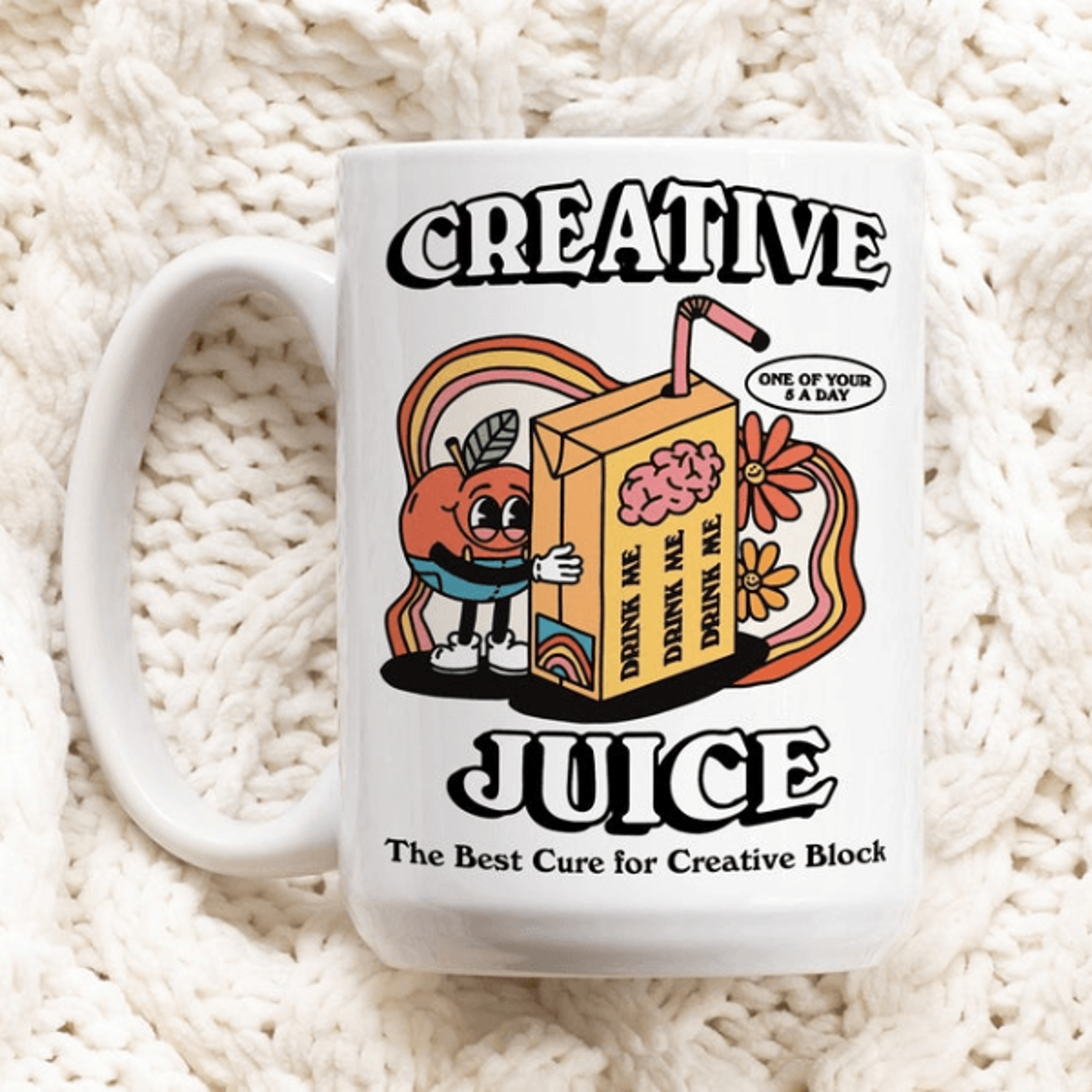 creative juice mug 15 oz funny creative block coffee mug artist gift retro graphic designer cup