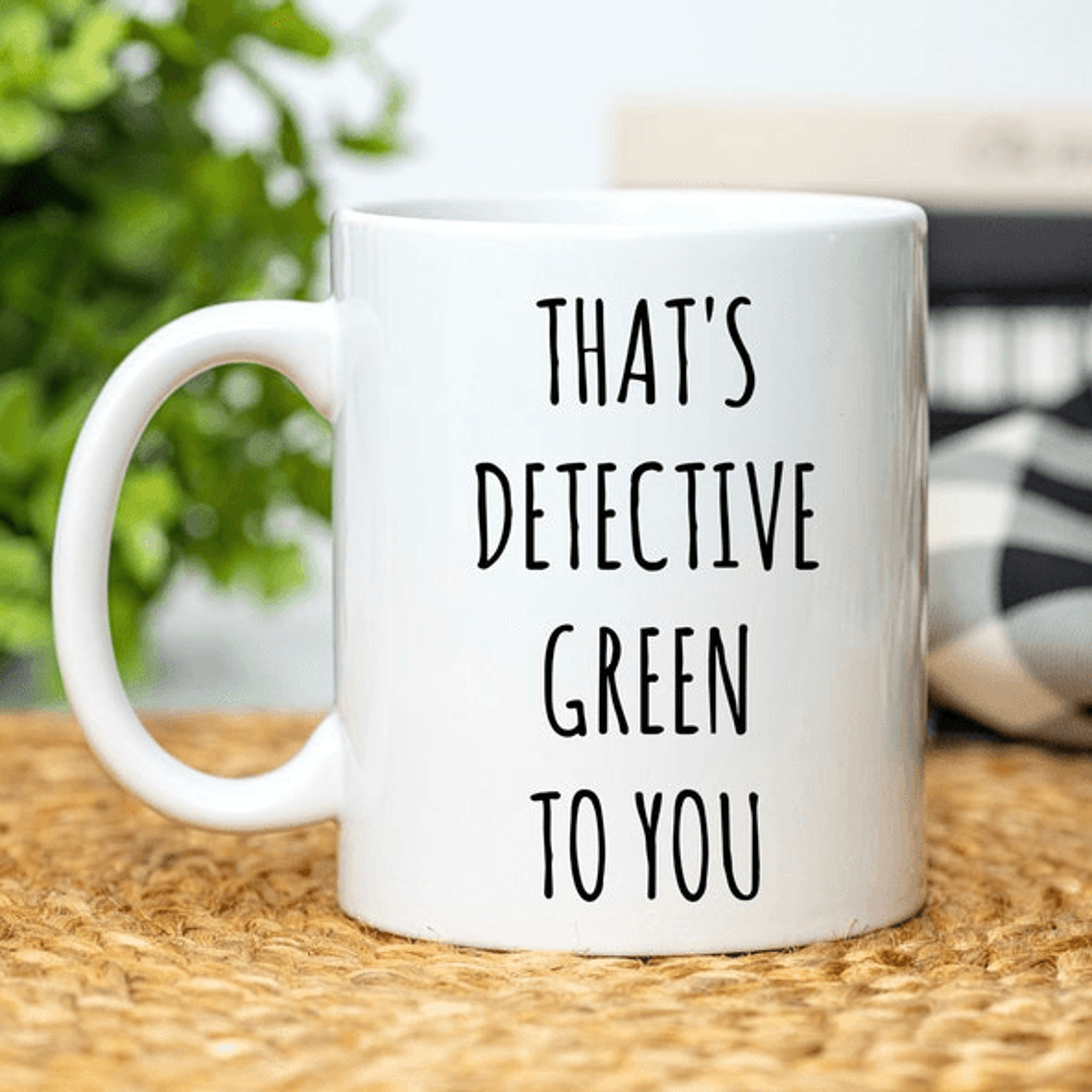 funny detective mug 15 oz mug, detective green coffee mug, mystery lover gift for detectives & fans