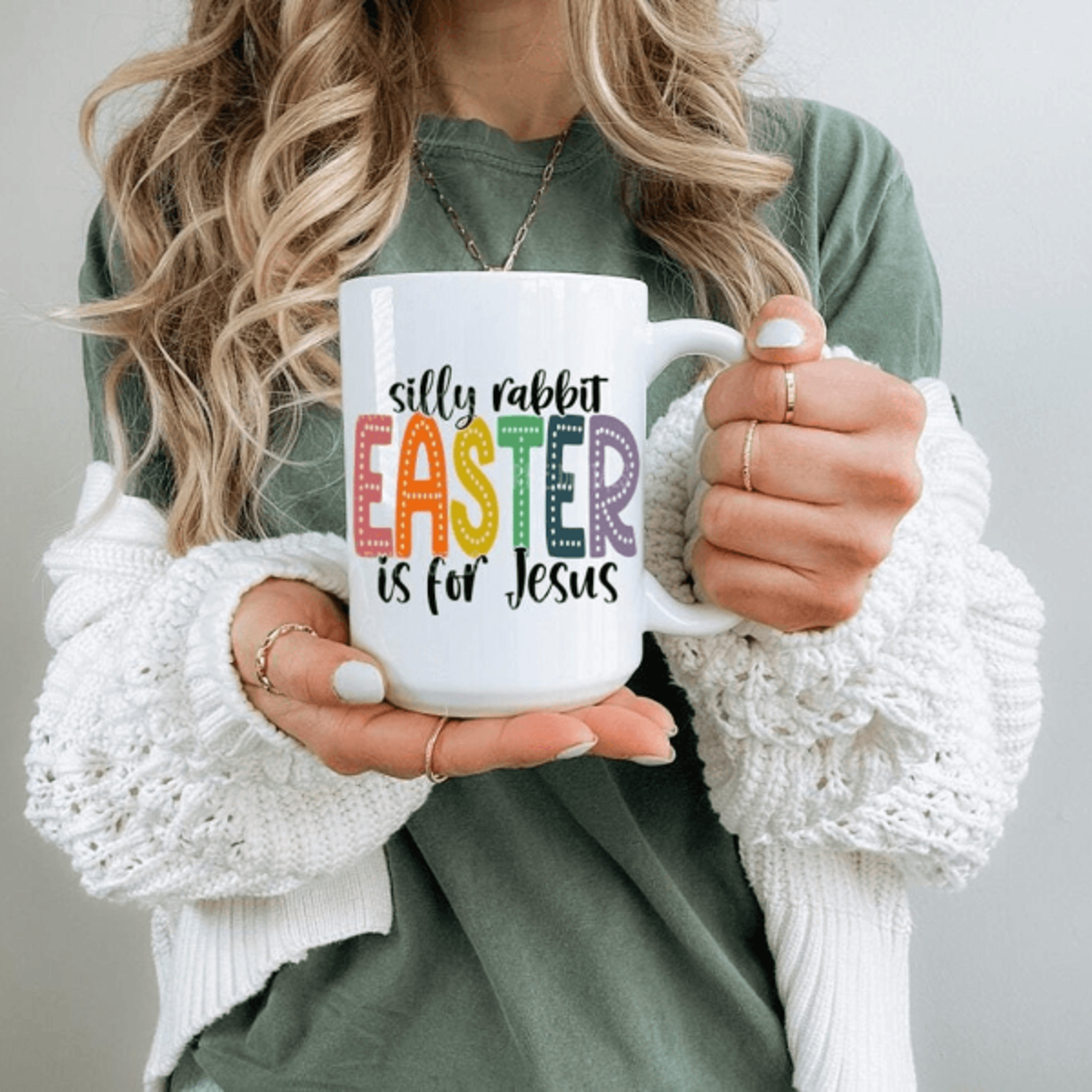 silly rabbit easter christian mug – religious coffee cup funny faith gift for easter