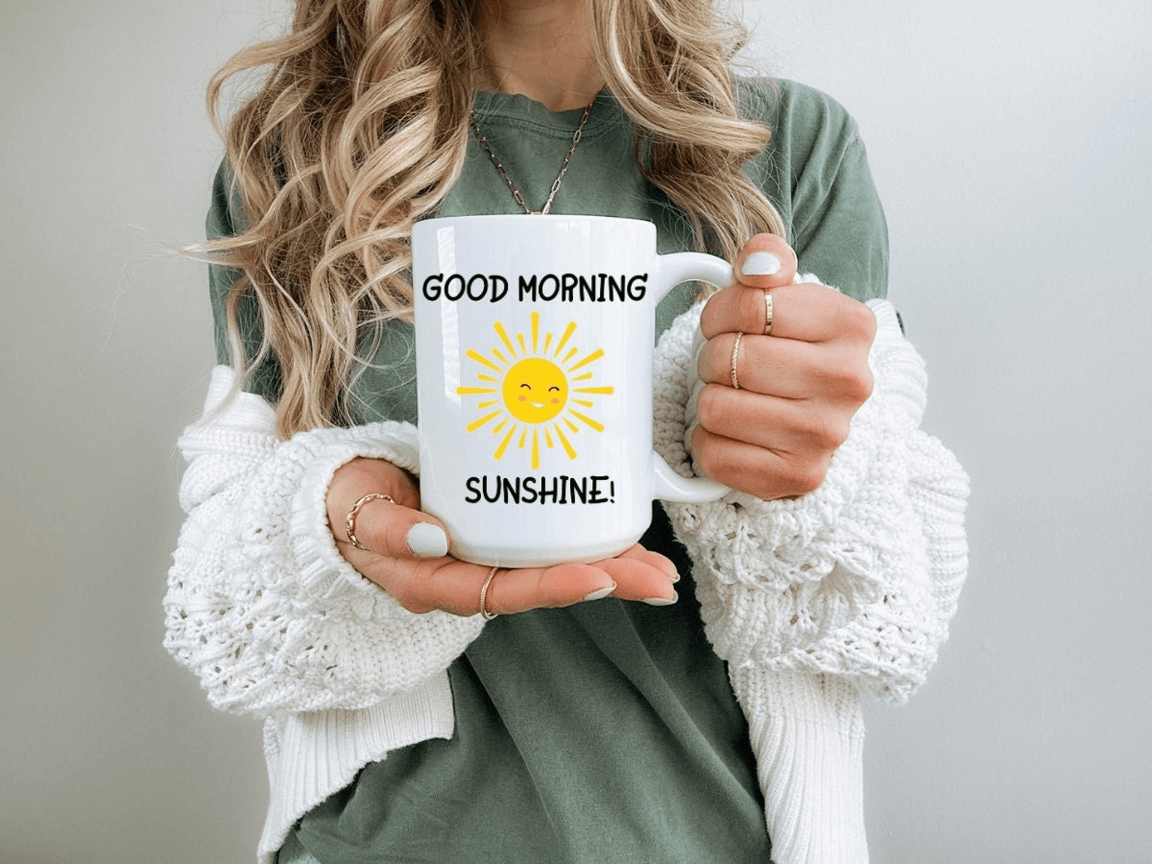 good morning sunshine coffee mug – positive quote inspirational sunrise gift cup