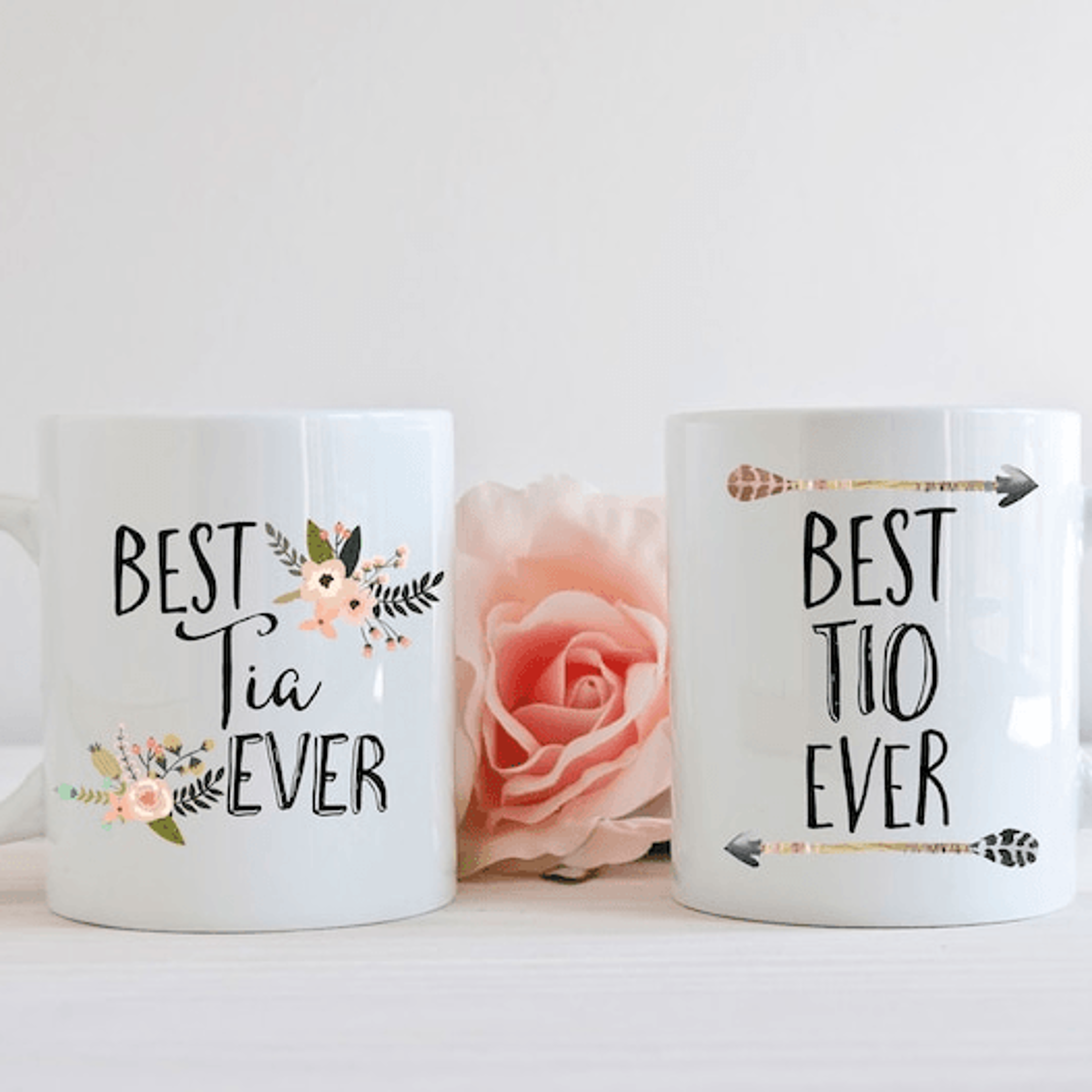 best tia & best tio mug set 15 oz mug, aunt and uncle coffee mug gift, matching family mug set