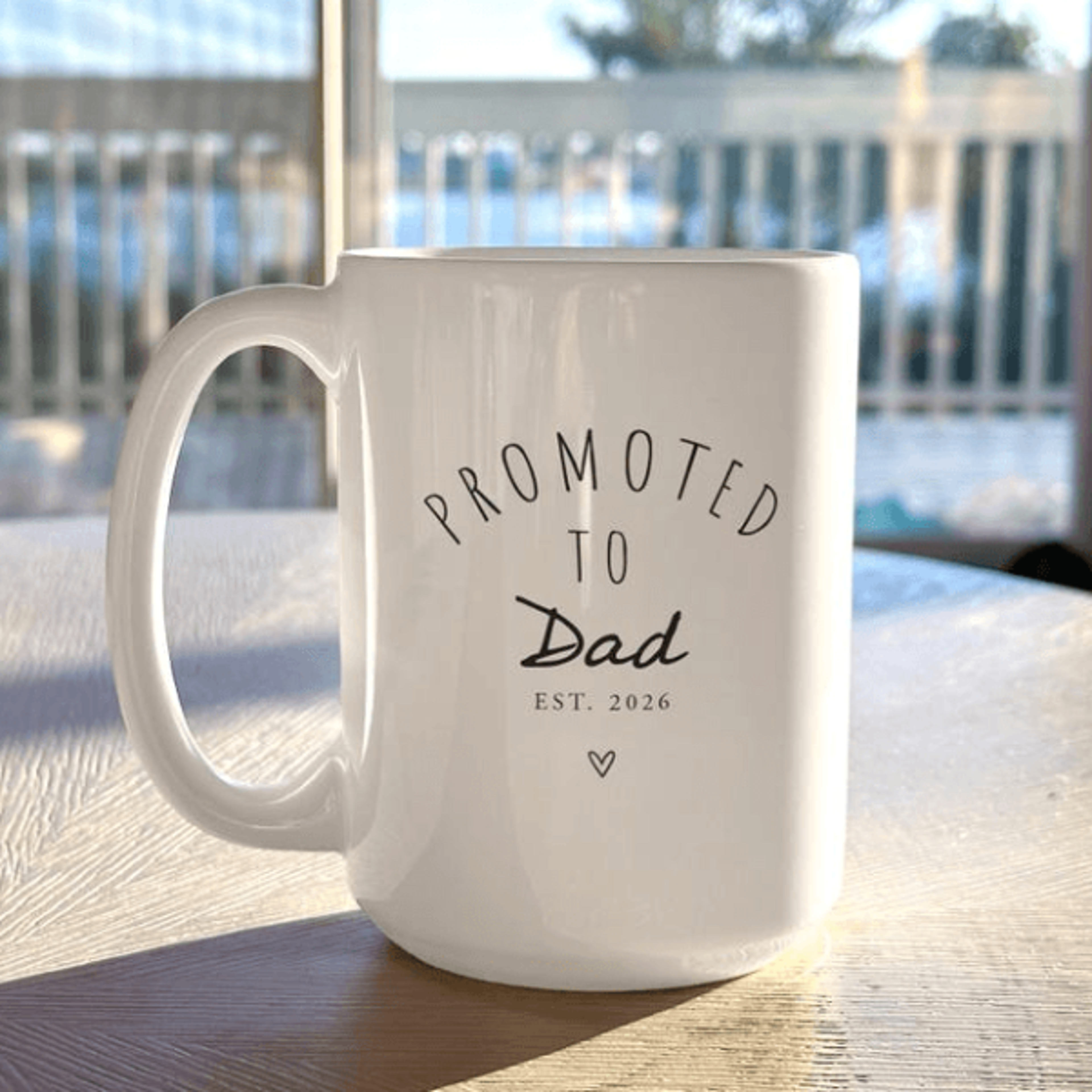 promoted to dad mug 15 oz mug, new dad announcement coffee mug, pregnancy reveal gift for father