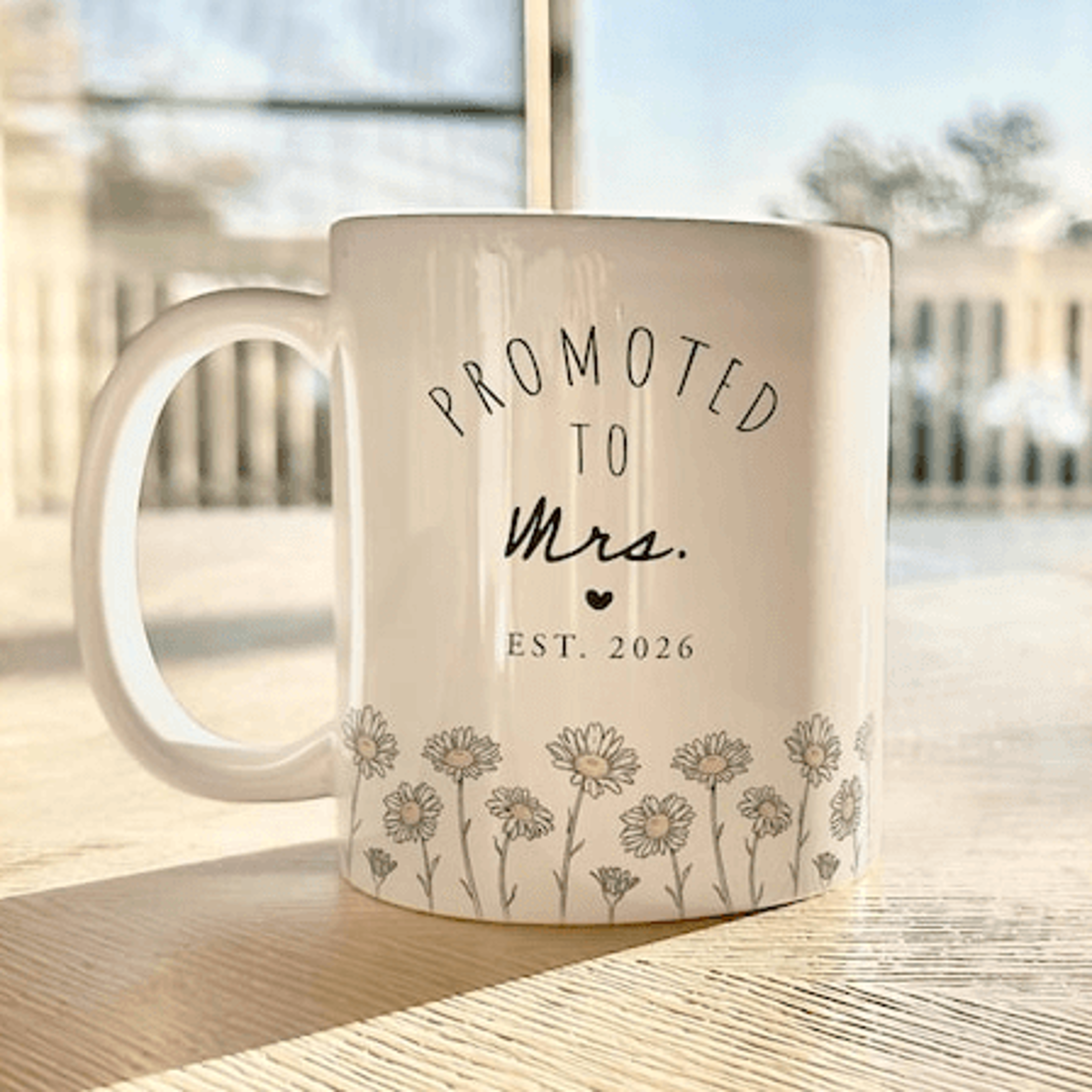 promoted to mrs mug 15 oz mug, future mrs coffee mug, bridal shower gift for bride to be