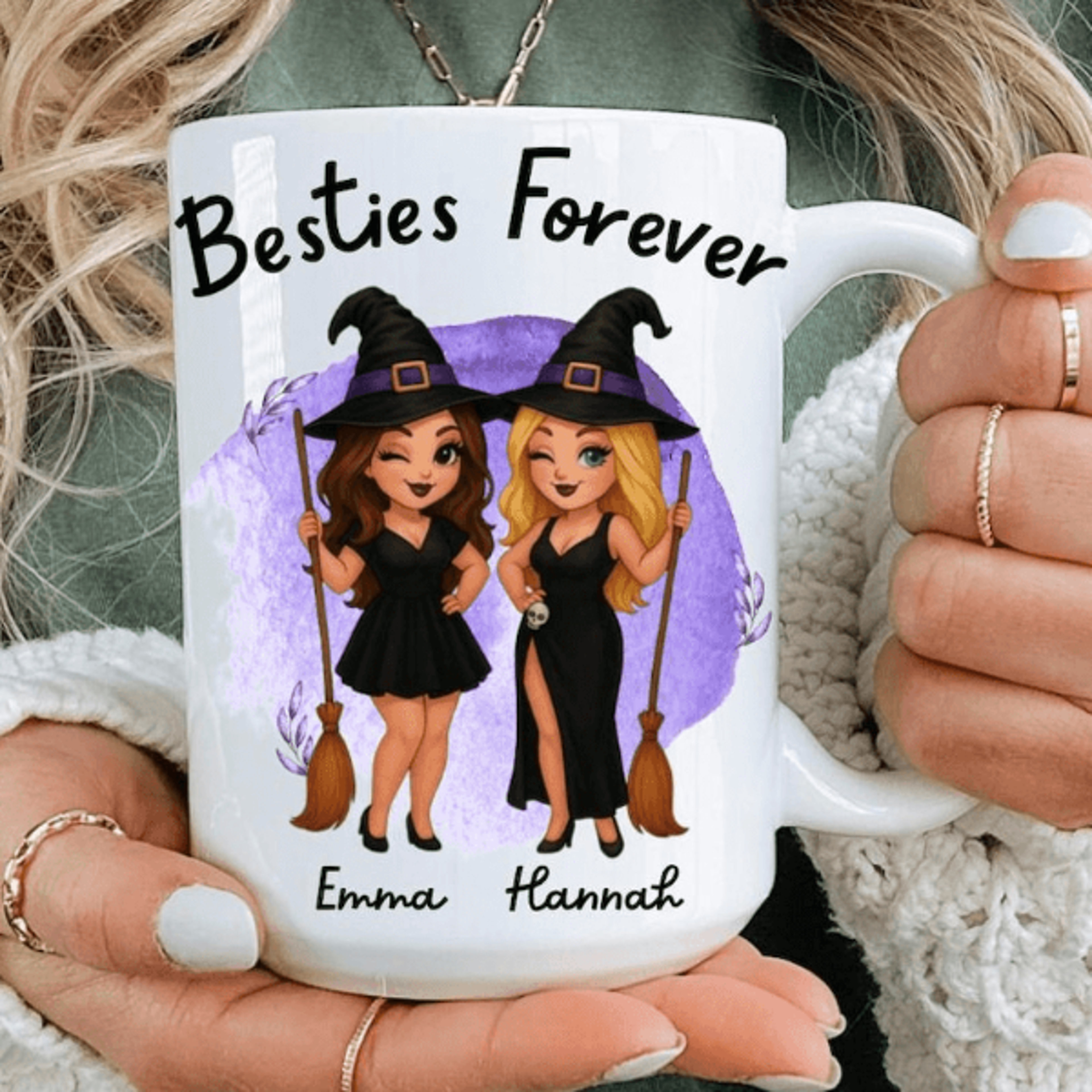 personalized besties forever coffee mug custom friendship gift with names for bffs in 15oz