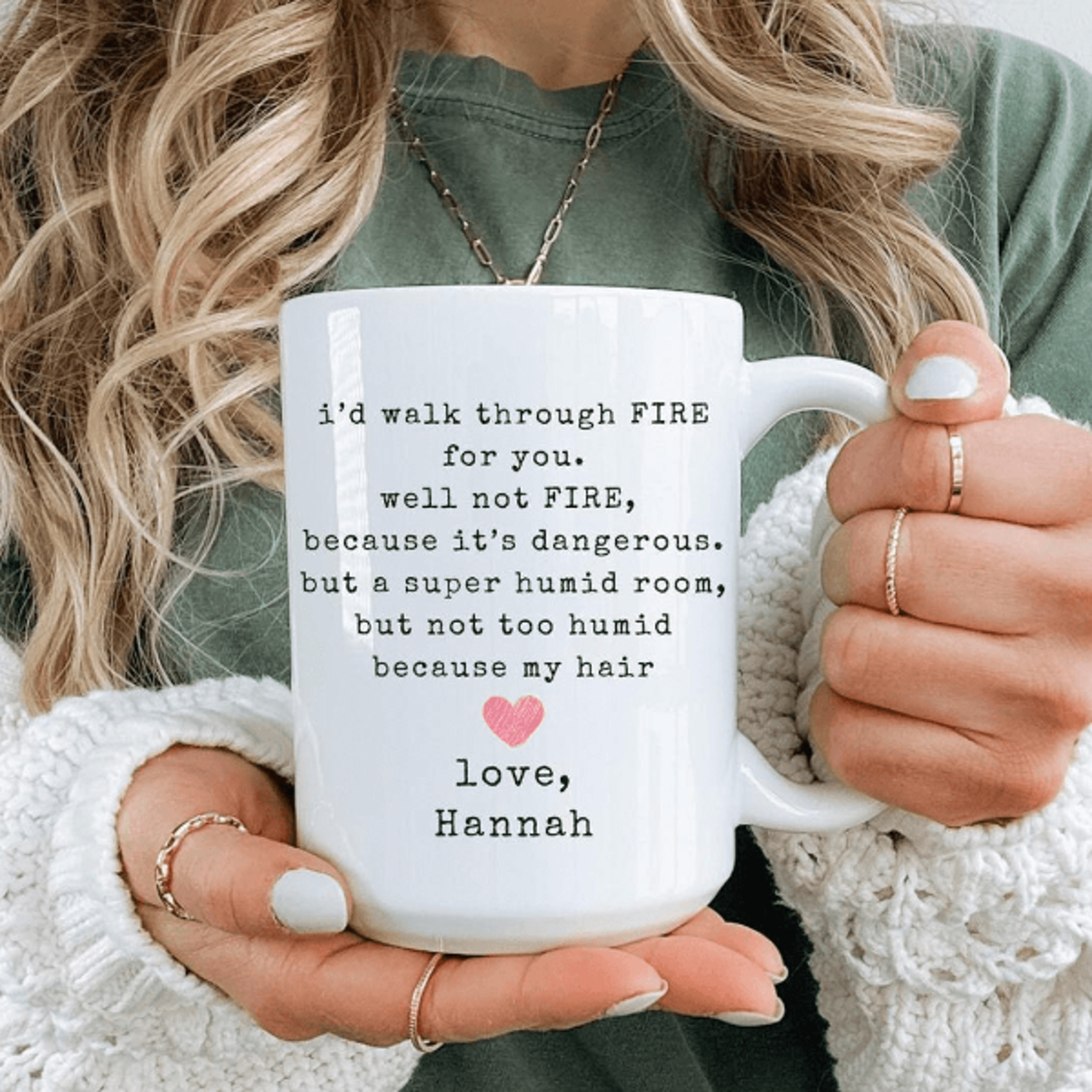 funny personalized coffee mug i'd walk through fire for you sarcastic custom gift for best friends and coffee lovers