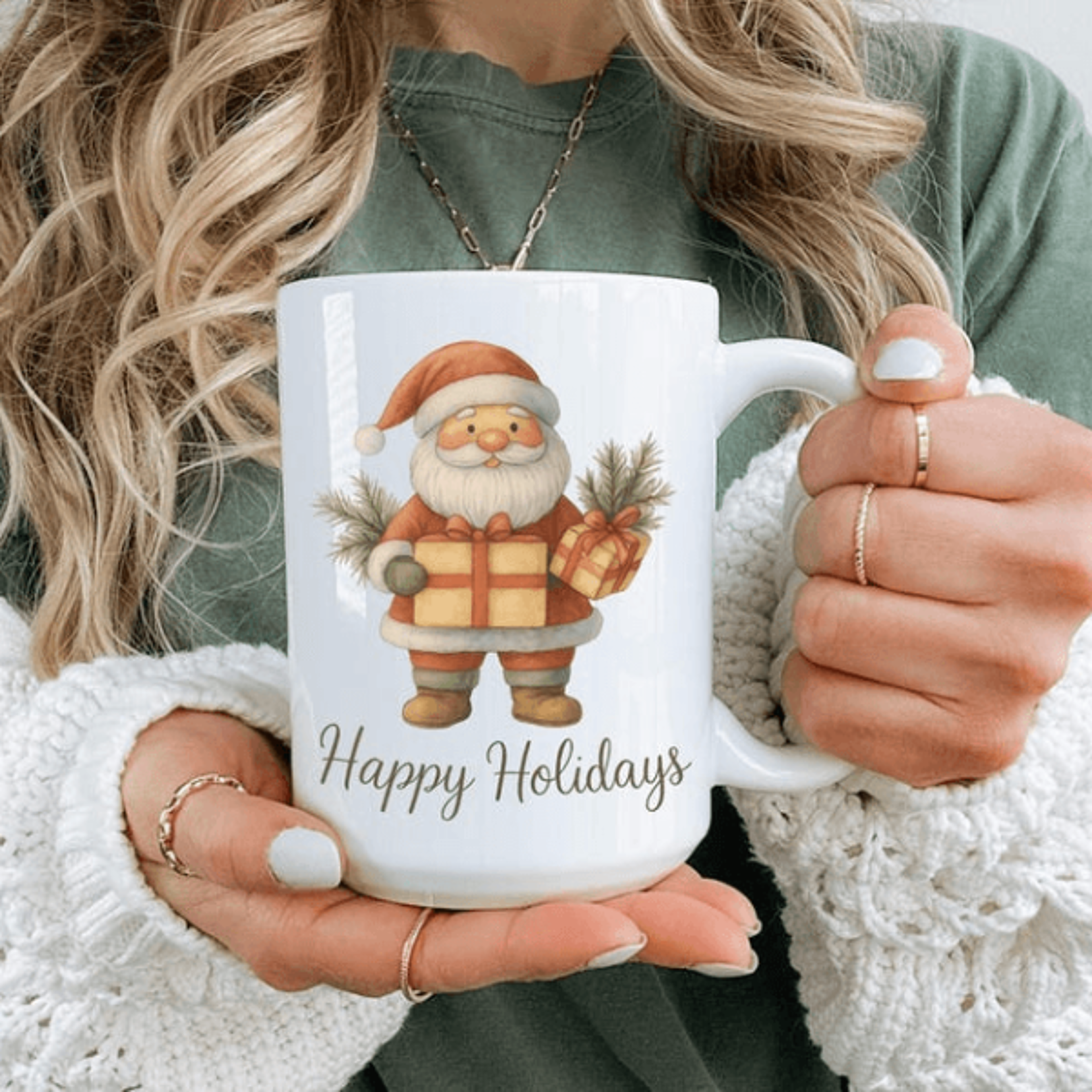 happy holidays mug, snowman mug, christmas mug, holiday coffee mug, winter mug, hot cocoa mug, christmas gift idea