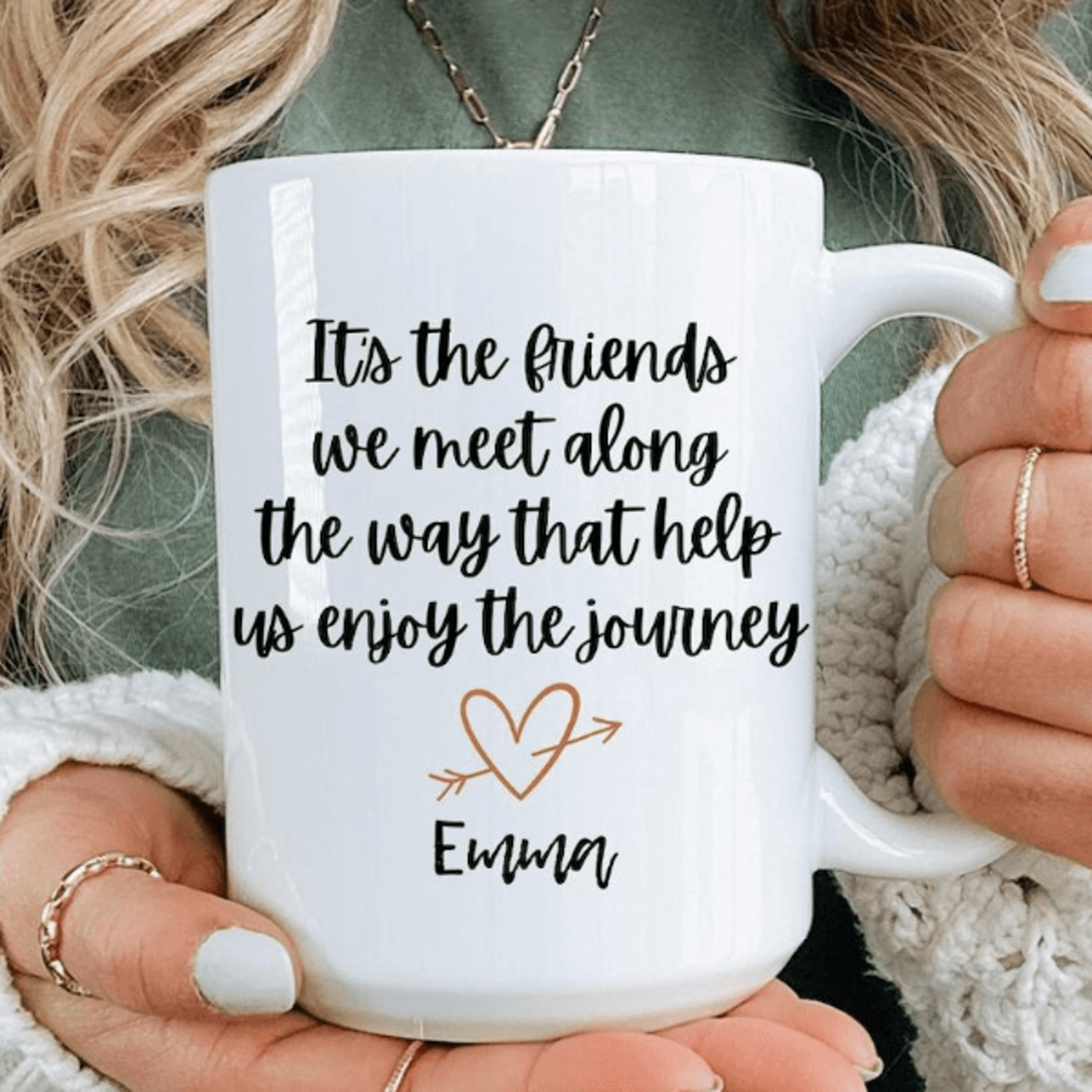personalized friends journey coffee mug friendship appreciation gift custom friend quote cup