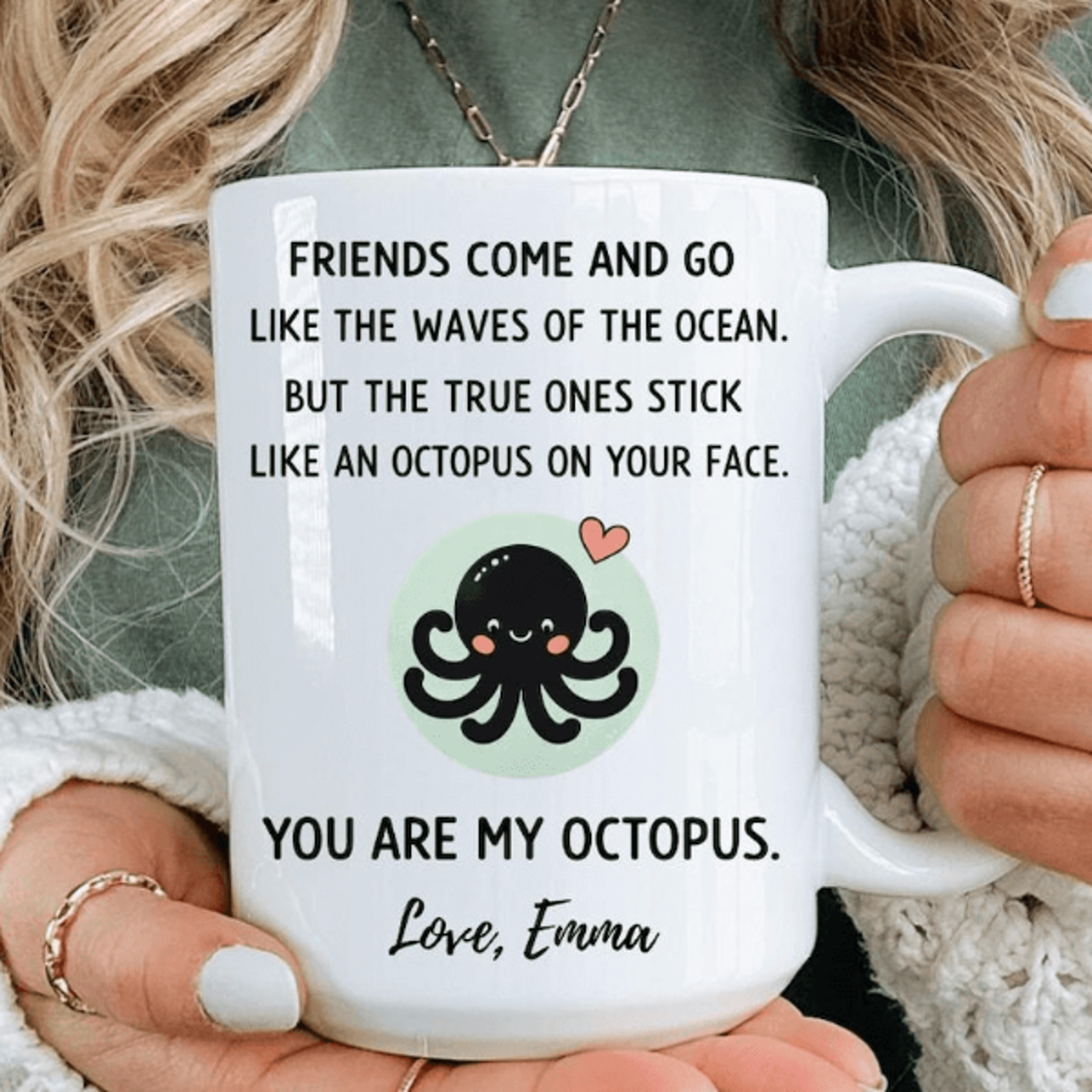 you are my octopus mug personalized best friend coffee cup cute friendship gift for besties