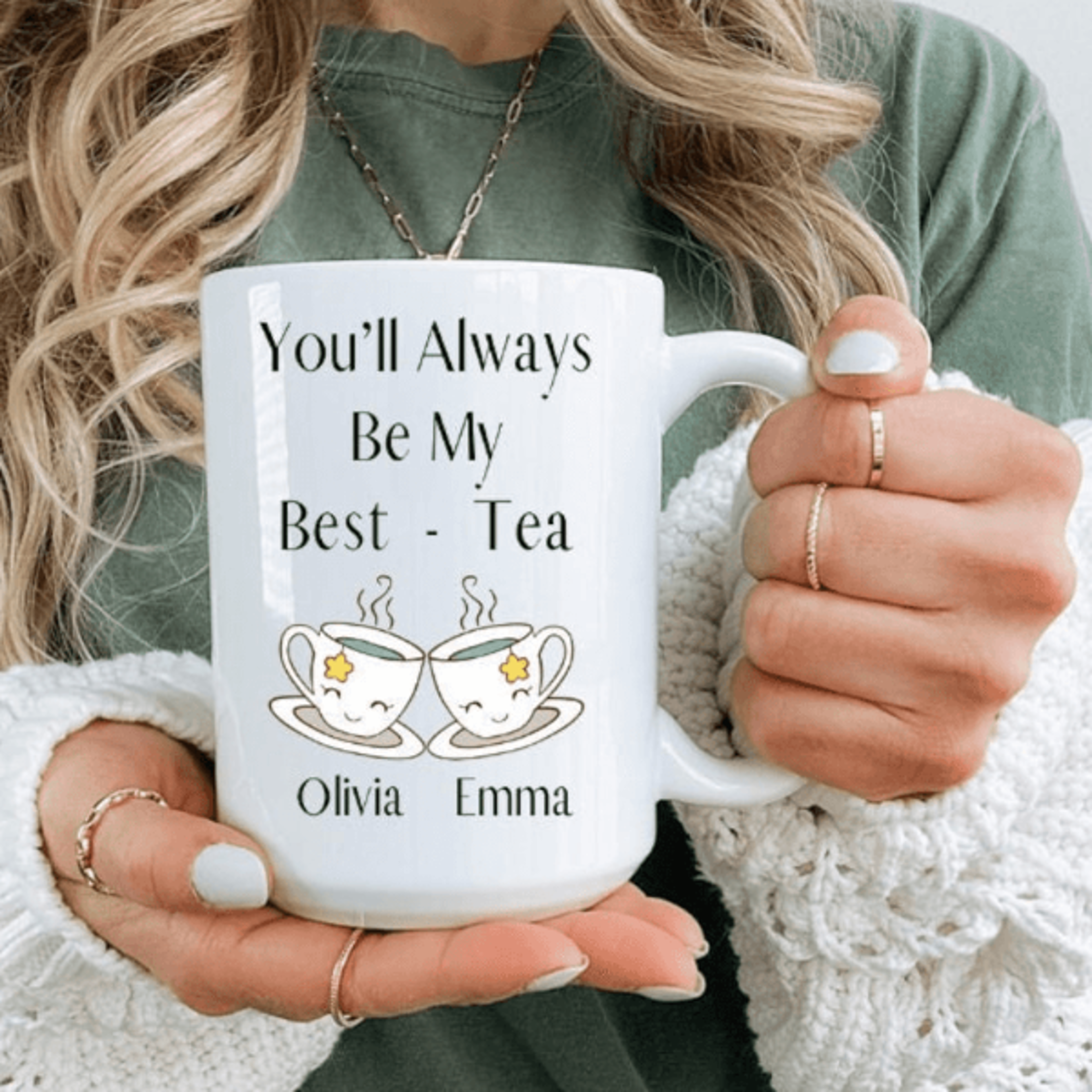 personalized best tea mug custom bestie gift friendship coffee cup in 6 colors