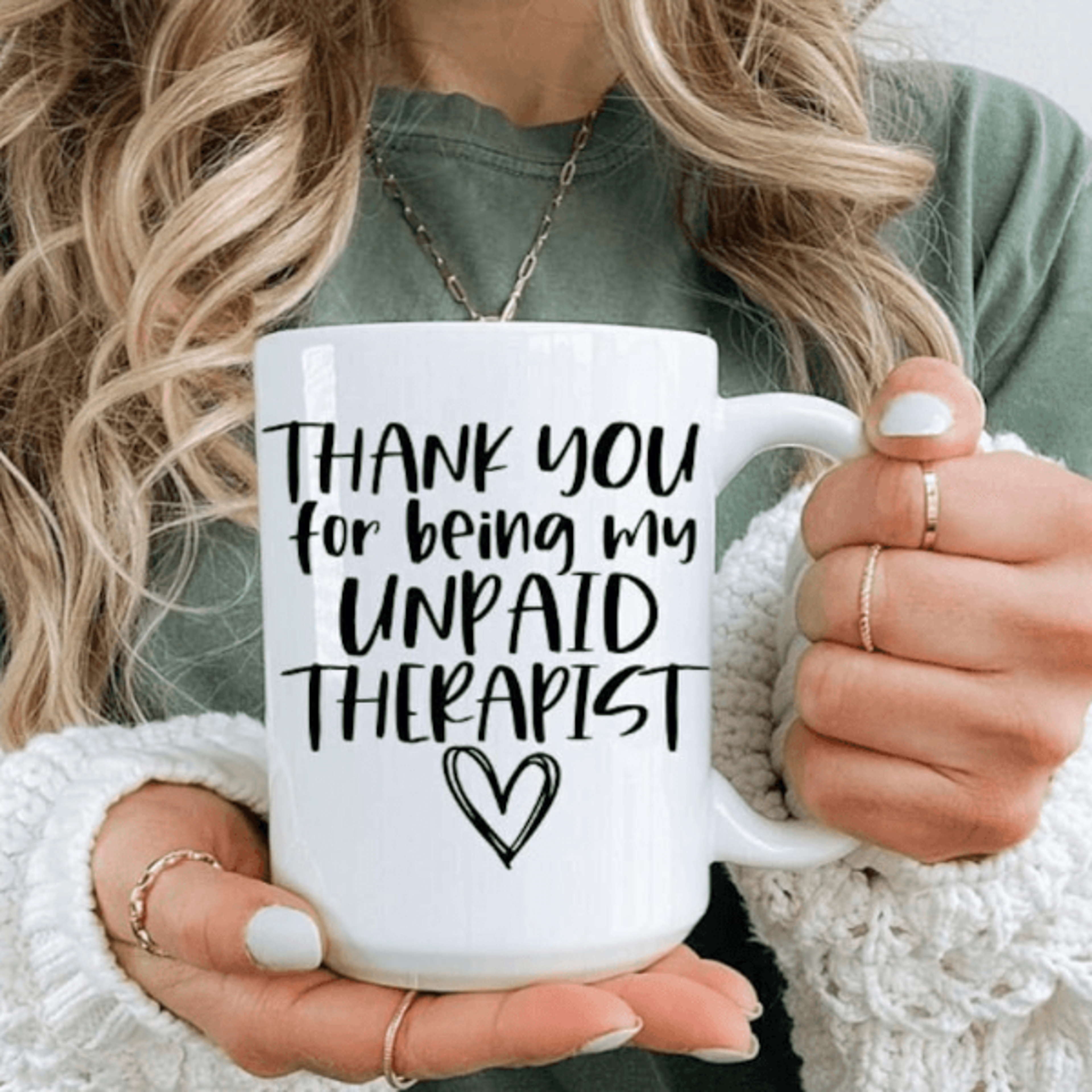 thank you for being my unpaid therapist mug funny best friend coffee cup appreciation gift