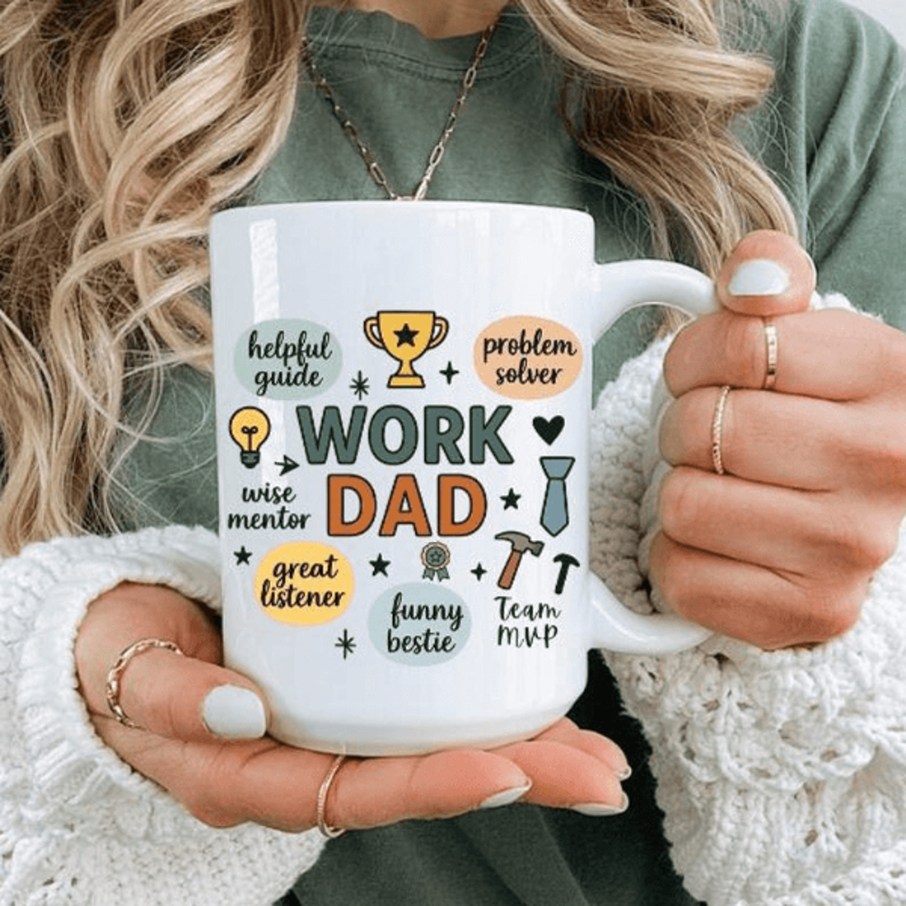 funny work dad coffee mug – office bestie gift for him, father's day and birthday present