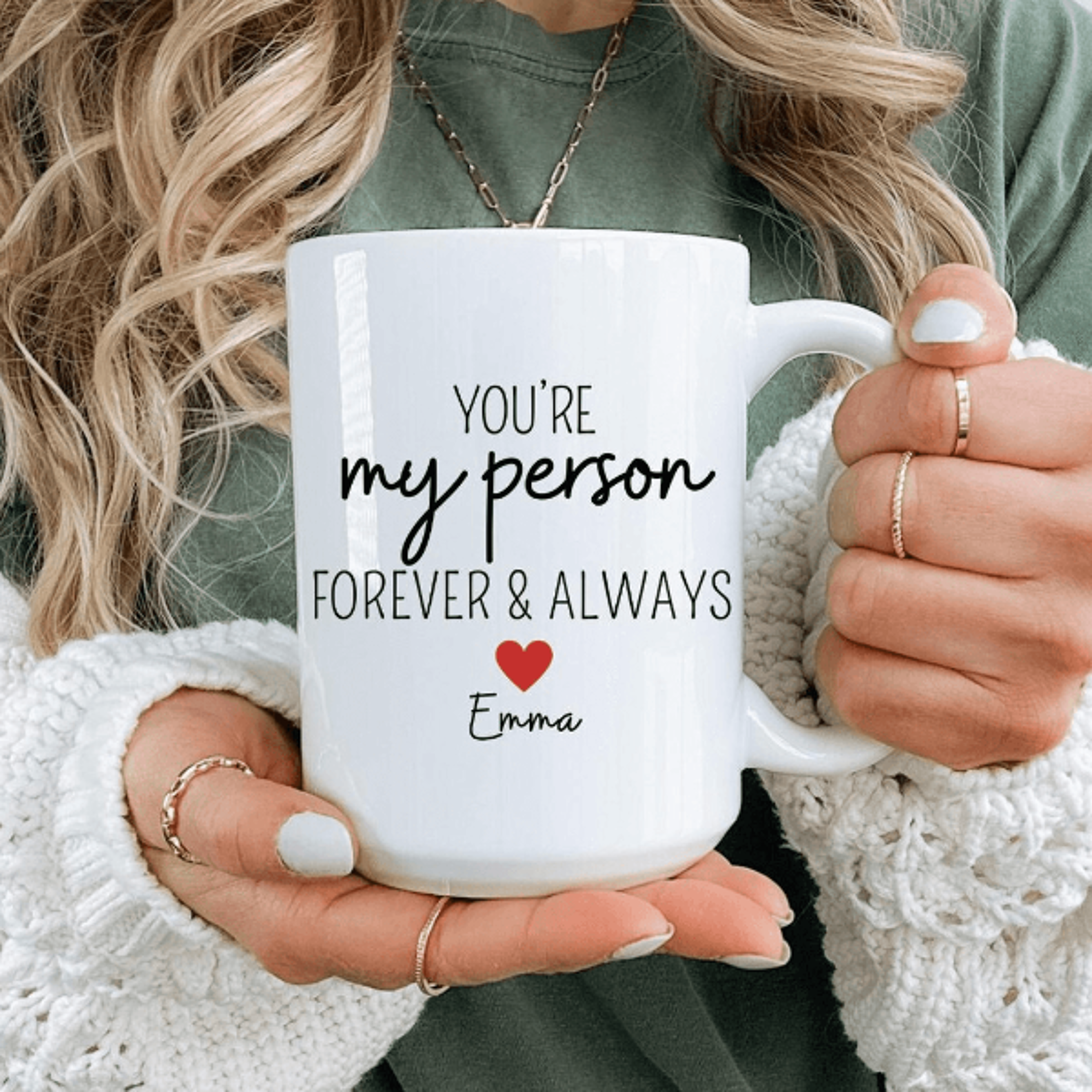 personalized you're my person mug – custom couple coffee mug with names, forever and always gift