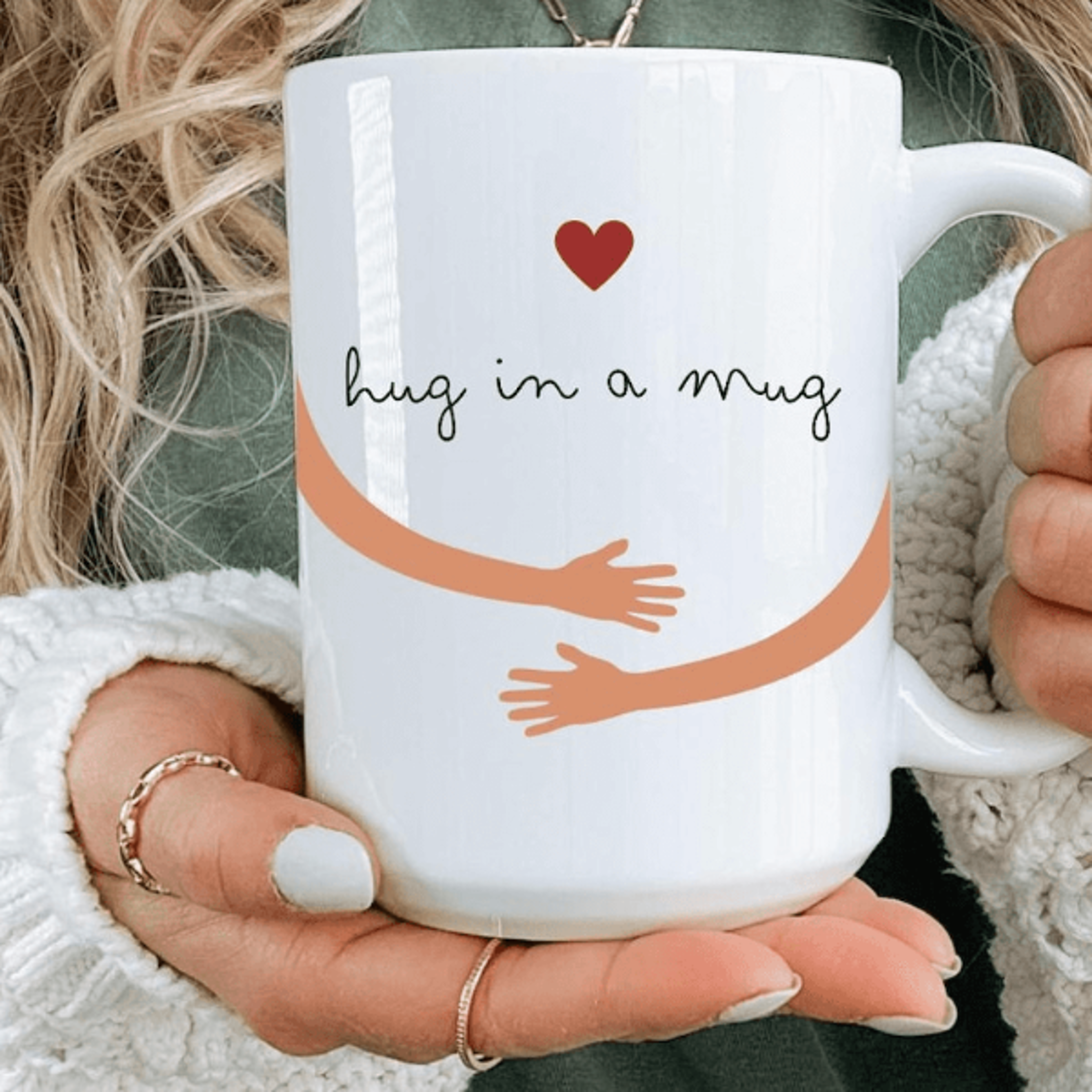 hug in a mug coffee cup – heartfelt comfort gift for friends, family, and loved ones
