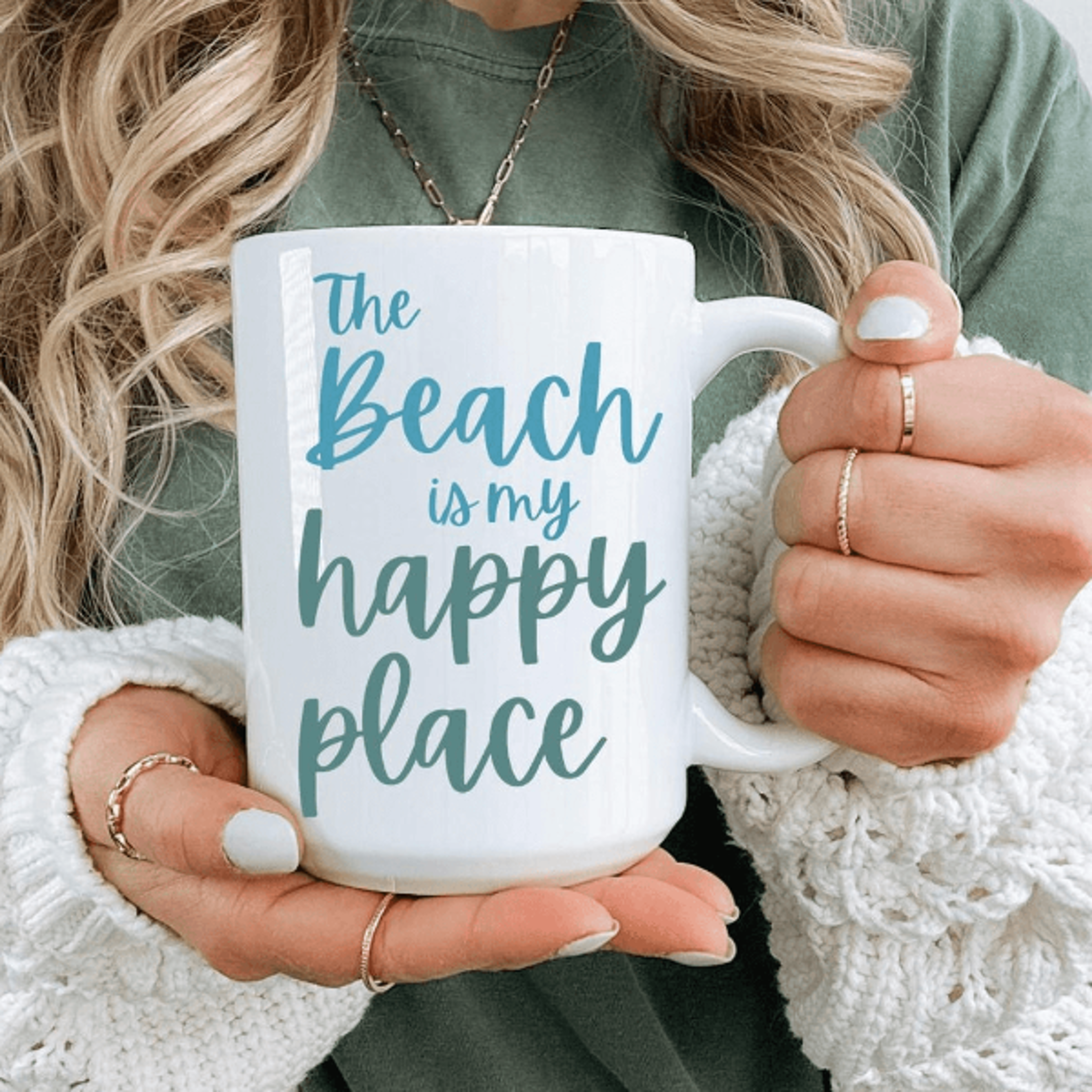 beach lover coffee mug | coastal ocean theme mug for beach lovers and seaside home decor