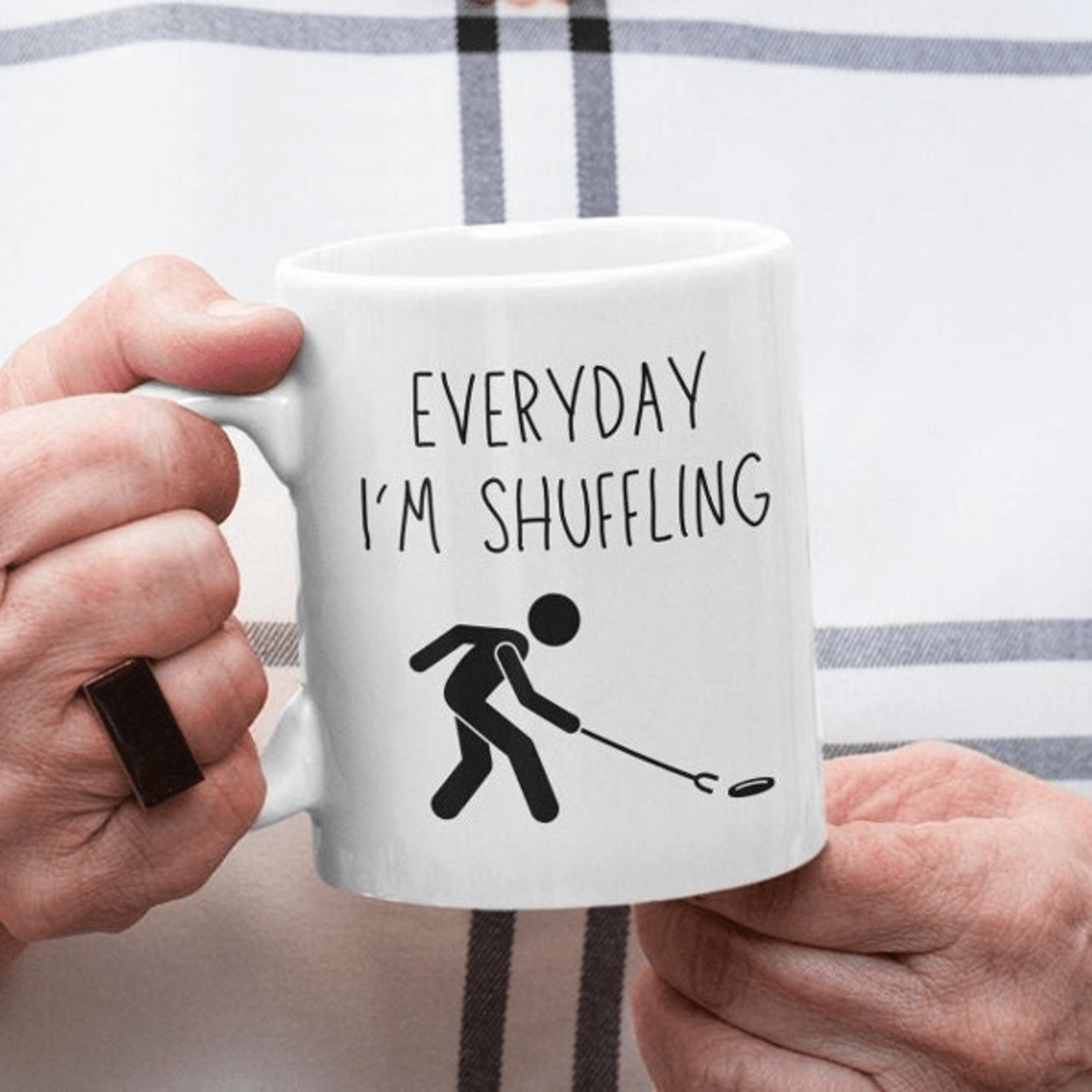 funny shuffleboard mug – ceramic coffee cup gift for shuffleboard players
