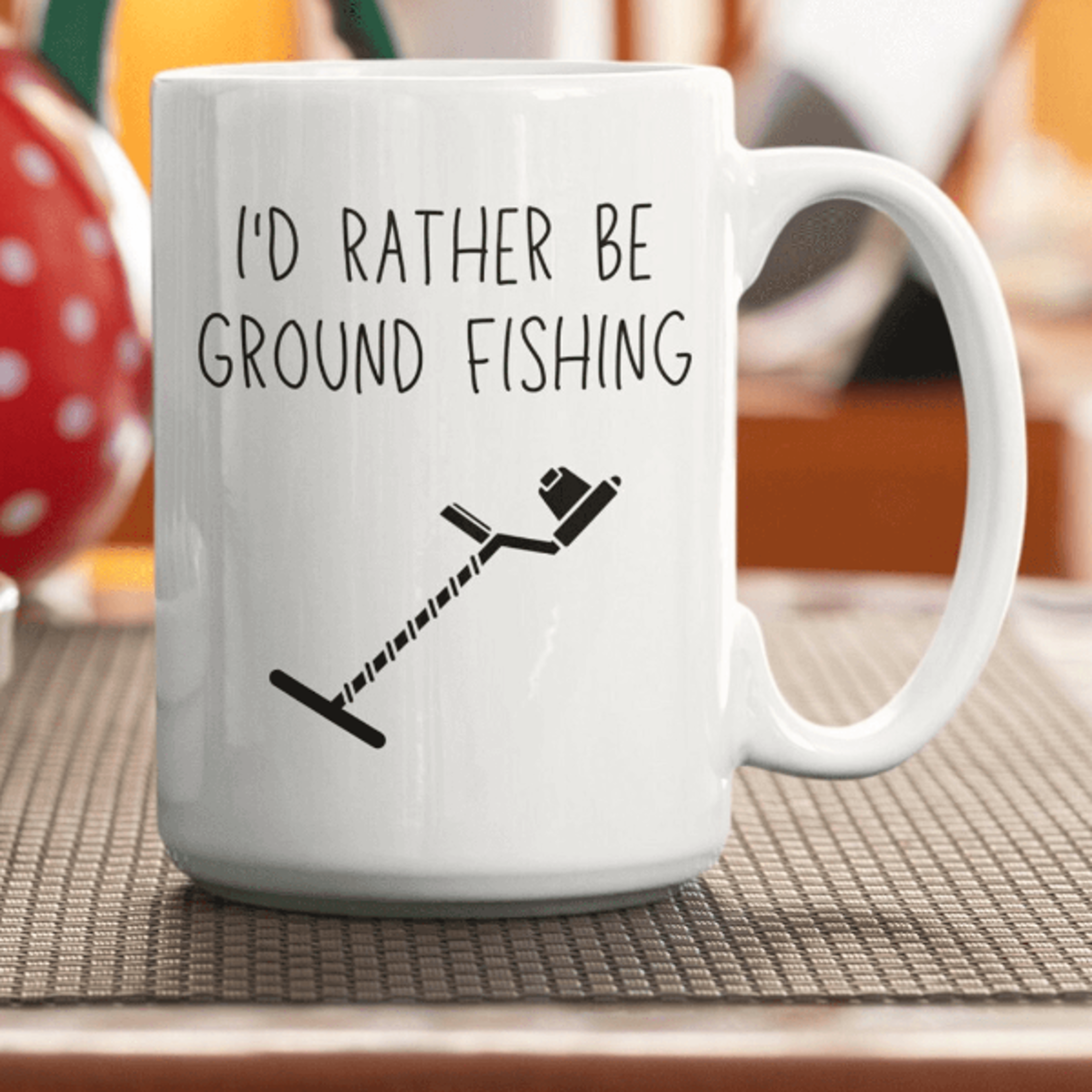 metal detecting mug – treasure hunter ceramic coffee cup gift for detectorists