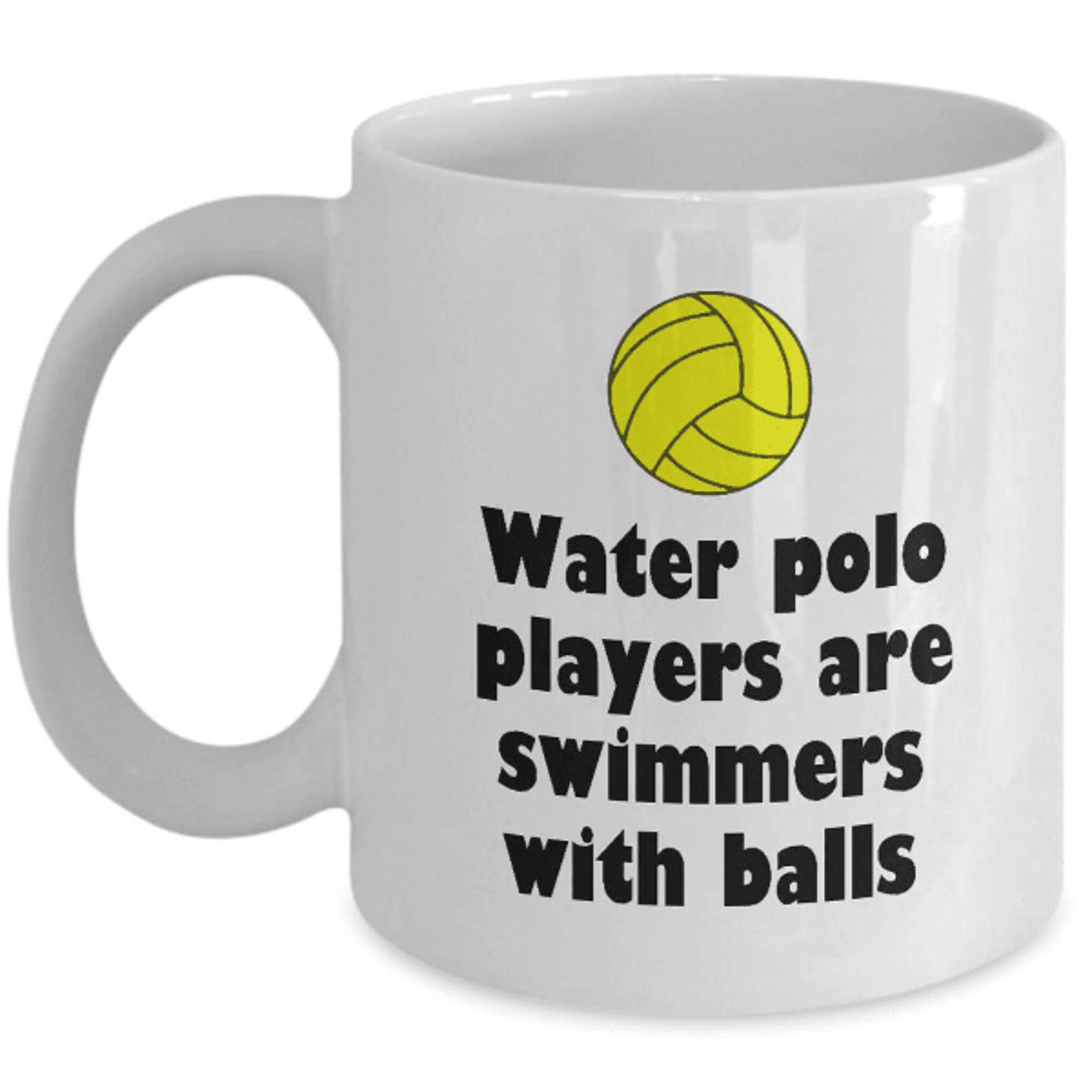 water polo players are swimmers with balls mug – funny water polo gift for athletes