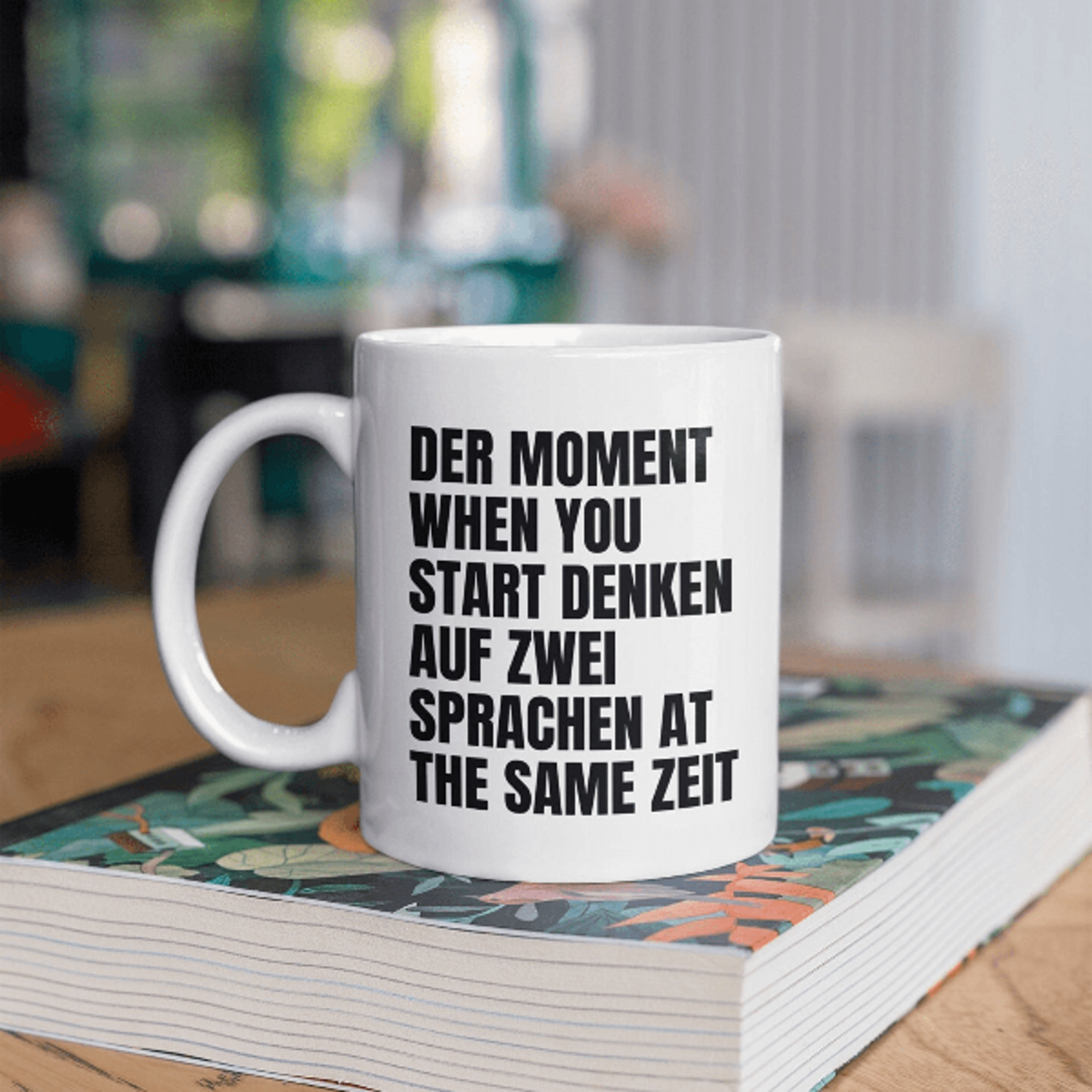 at the same zeit mug – funny german teacher coffee gift for language lovers