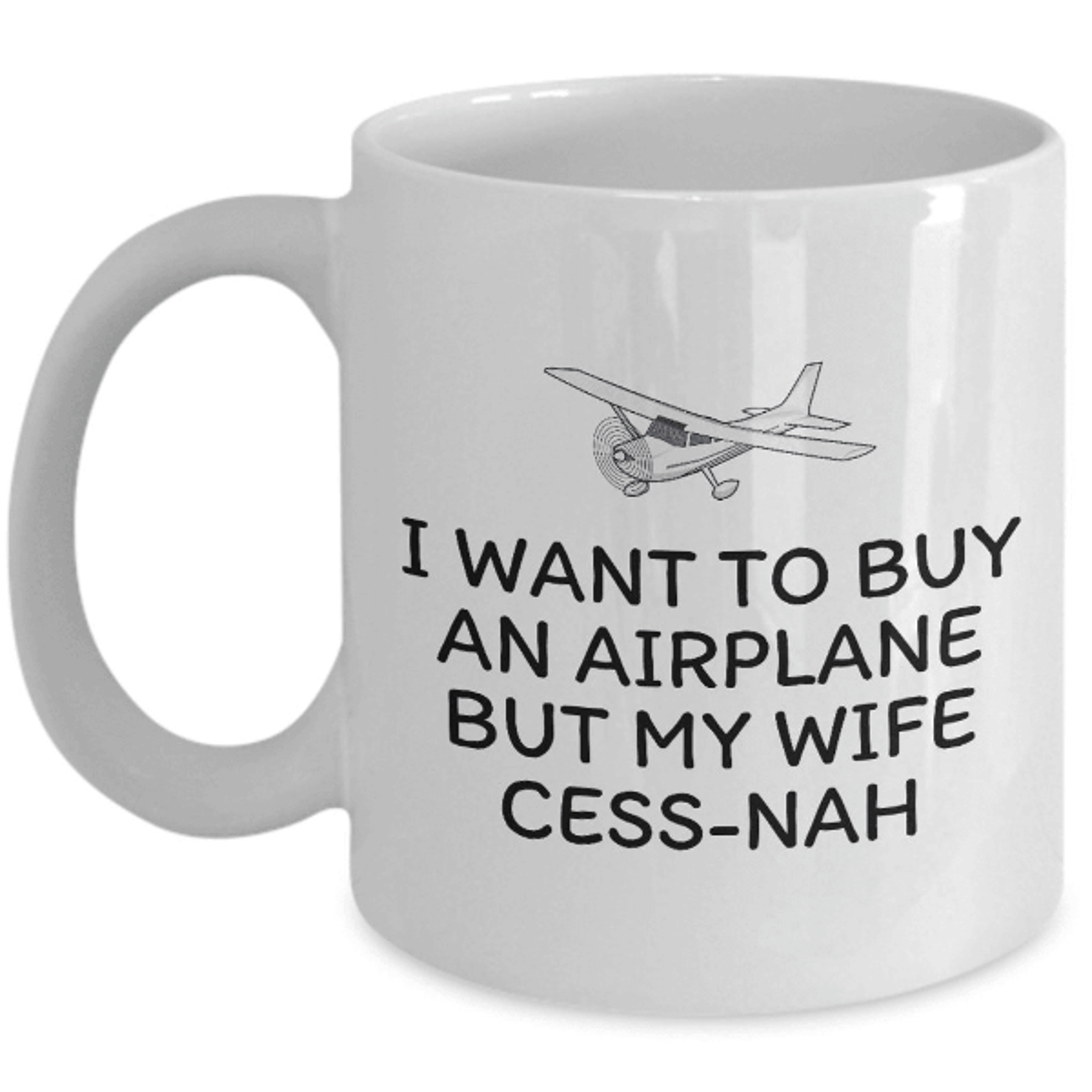 my wife cess-nah mug – funny pilot coffee gift for aviators and flight enthusiasts