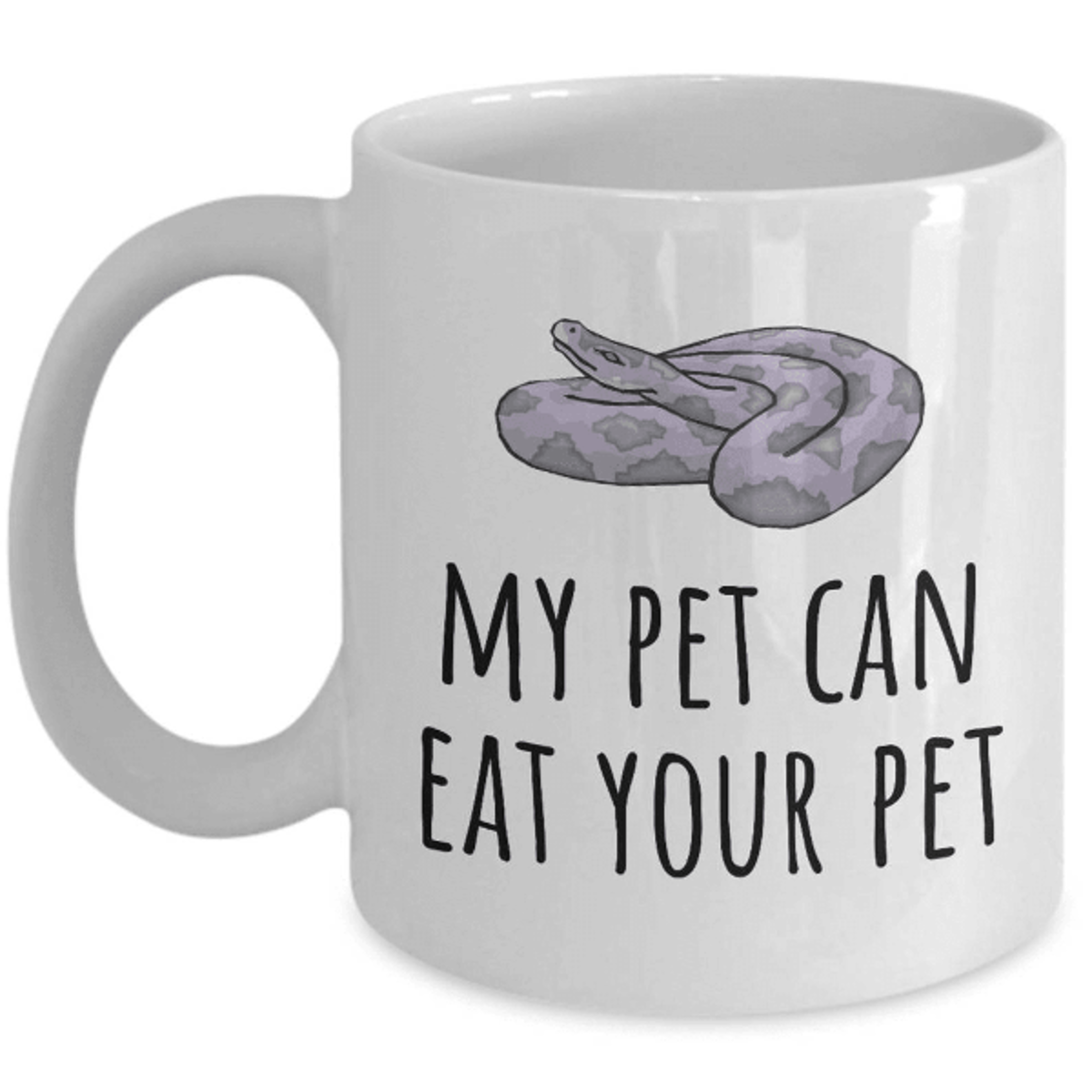 my pet can eat your pet mug – funny snake lover gift for reptile owners & herpetology fans