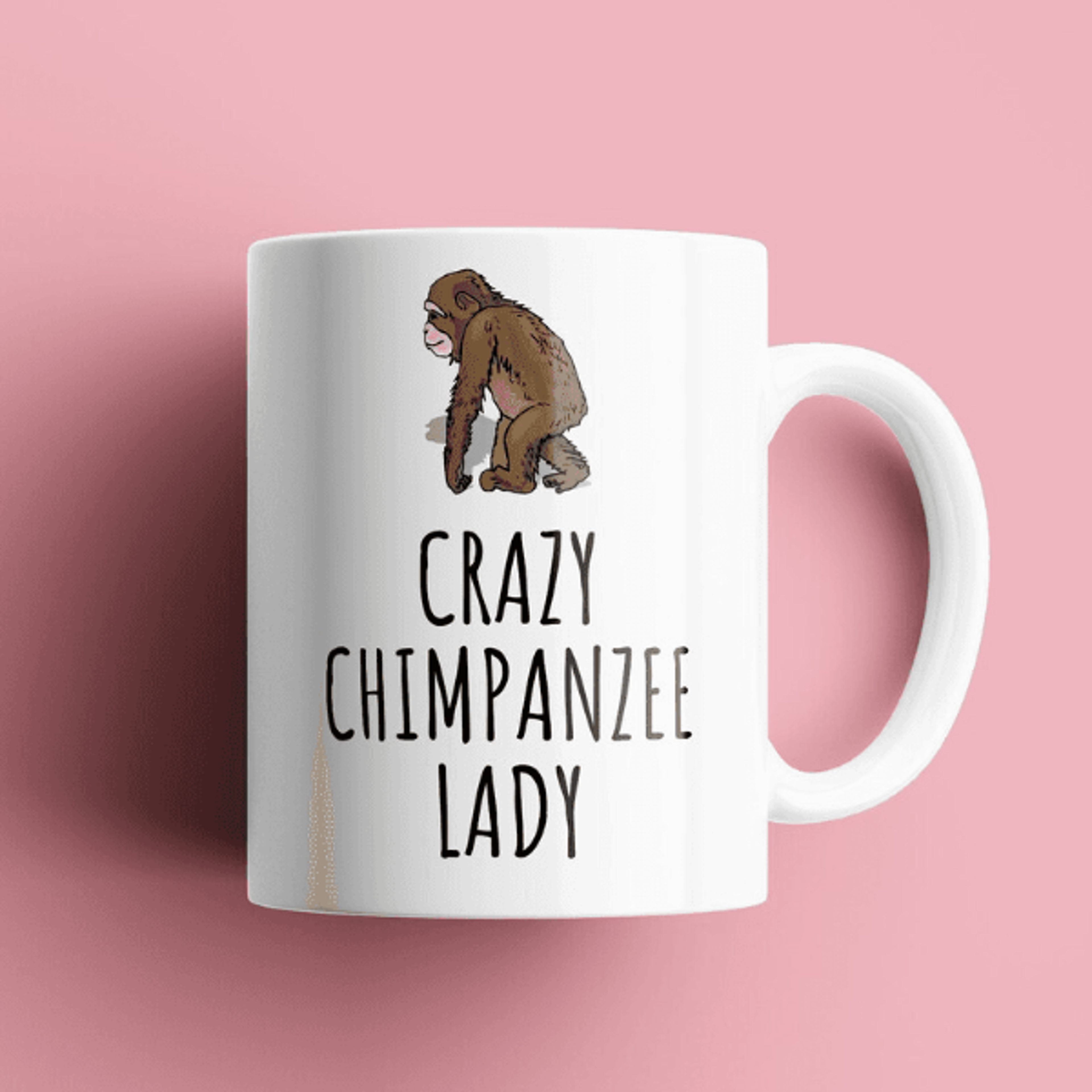 crazy chimpanzee lady mug – funny chimpanzee lover gift for primate fans & animal enthusiasts