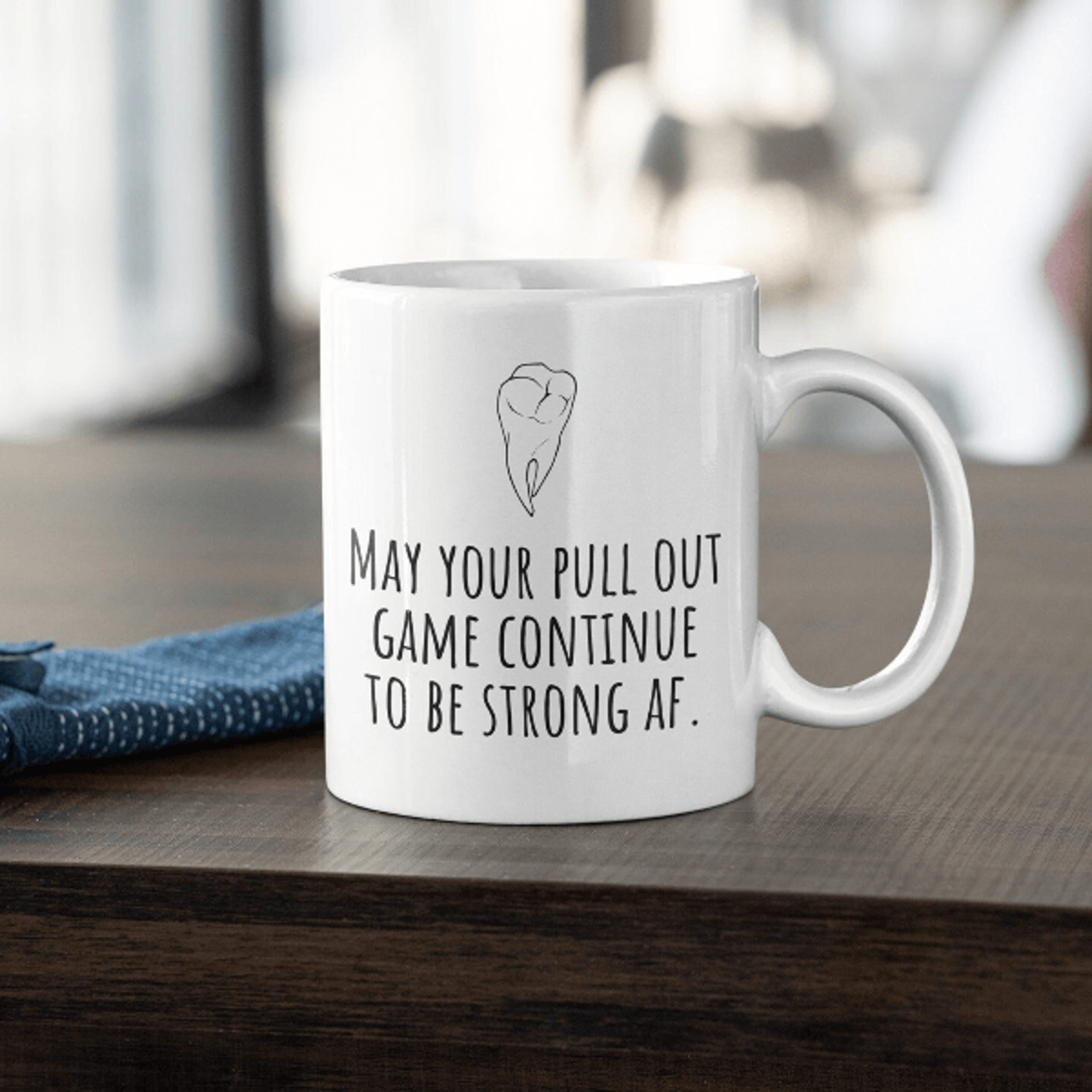 pull out game strong af dentist mug – funny dental gift for dentists, hygienists & assistants