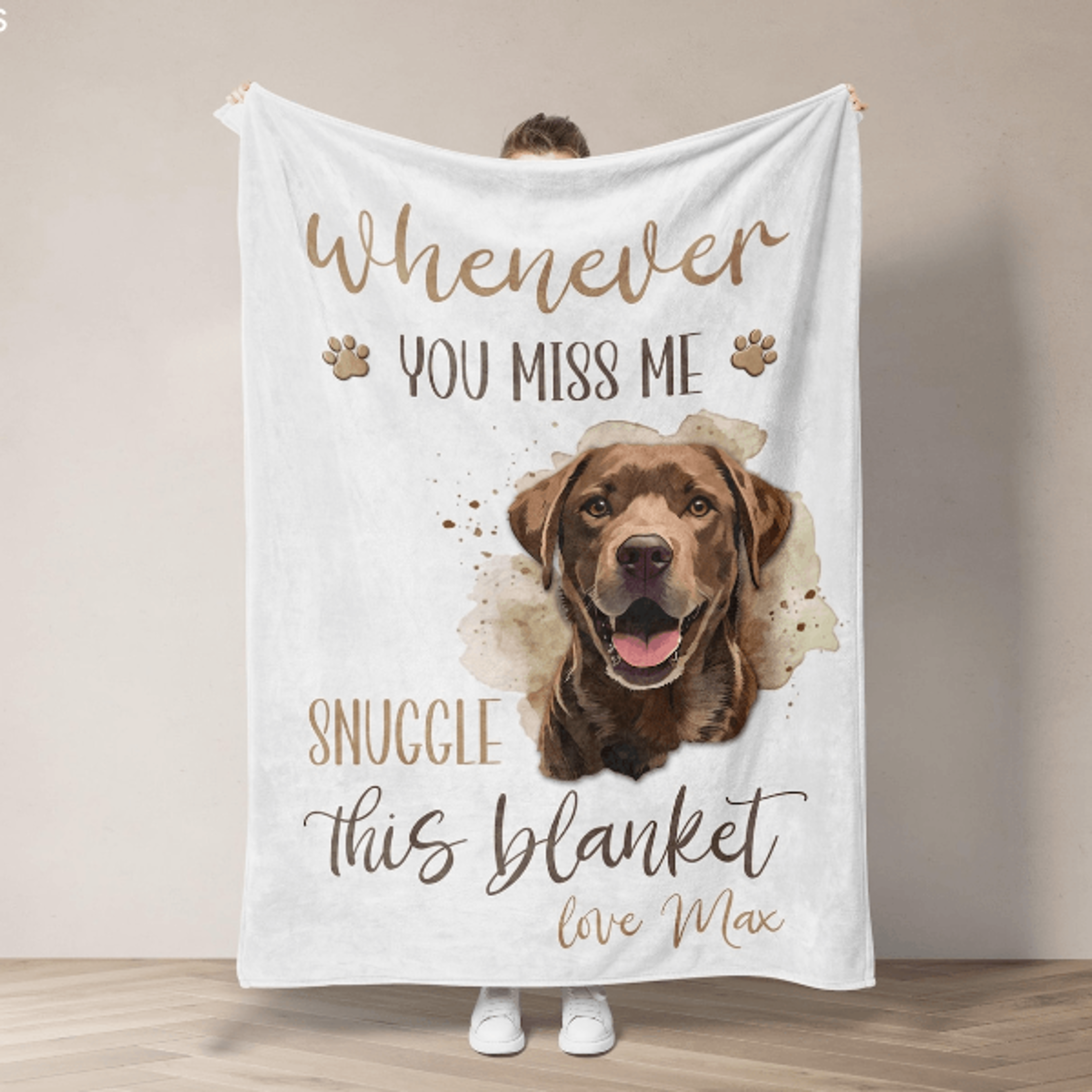 custom pet picture blanket with name personalized dog photo keepsake throw gift