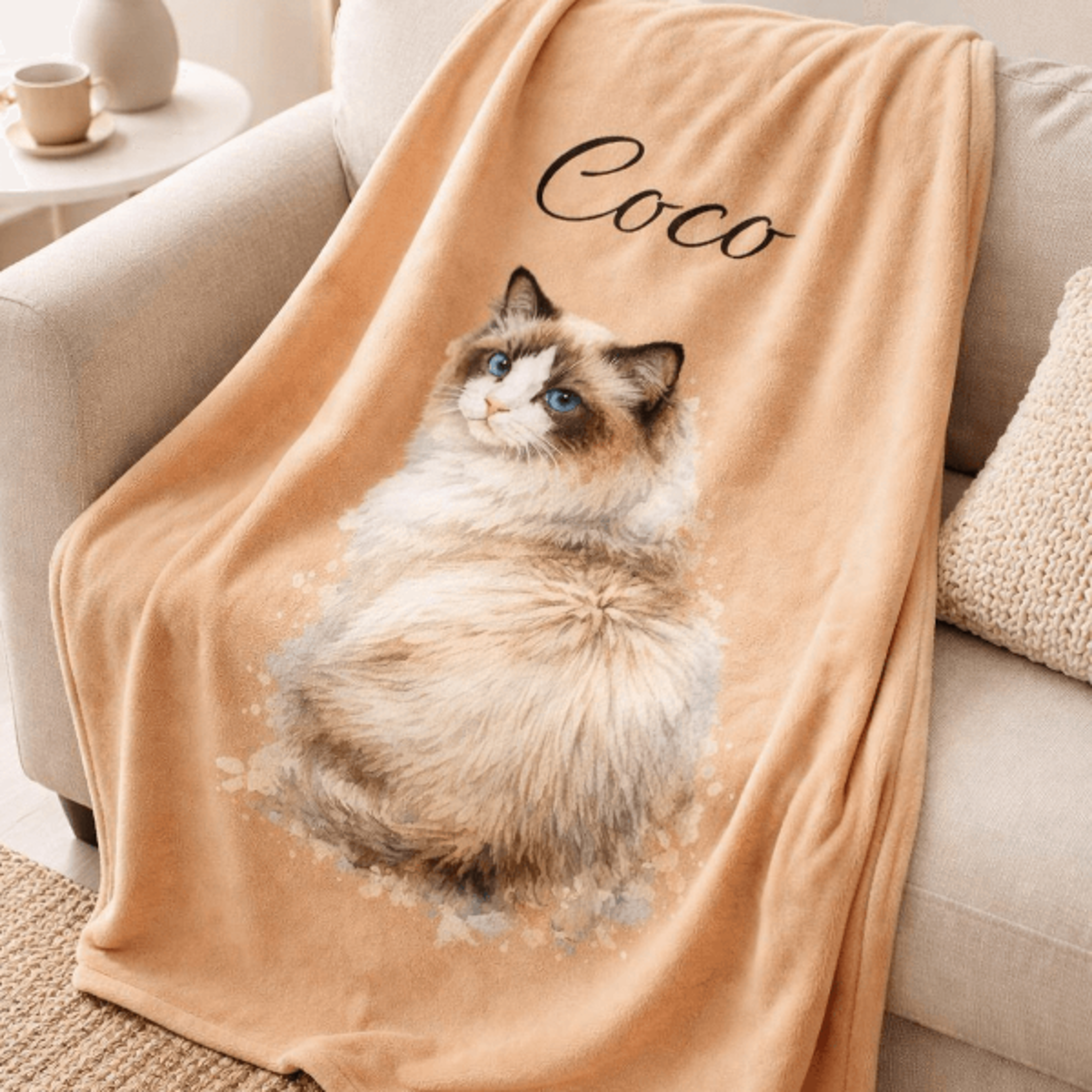custom pet photo blanket personalized dog and cat memory keepsake gift