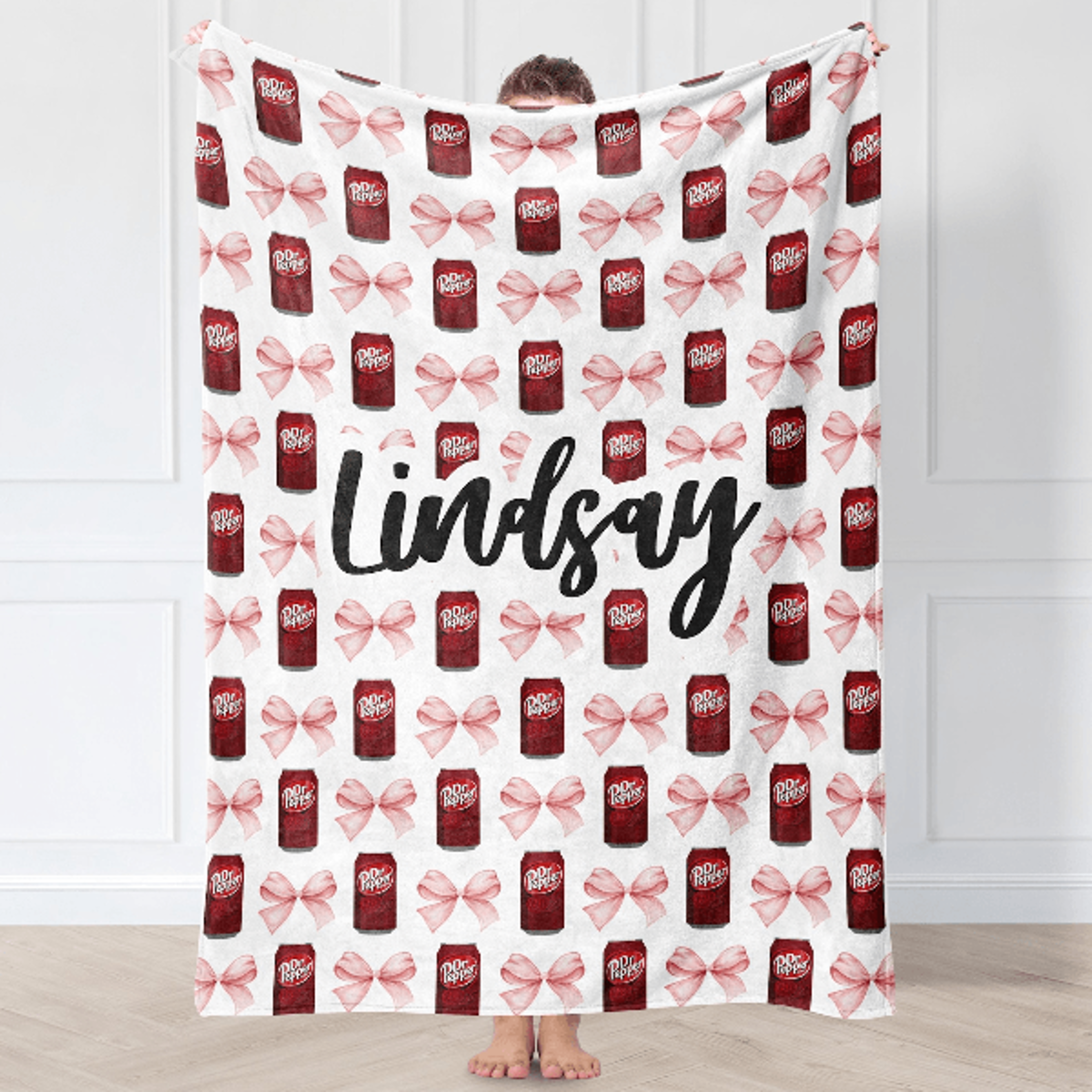 personalized soda-inspired name blanket custom soft throw gift for kids, couples & family
