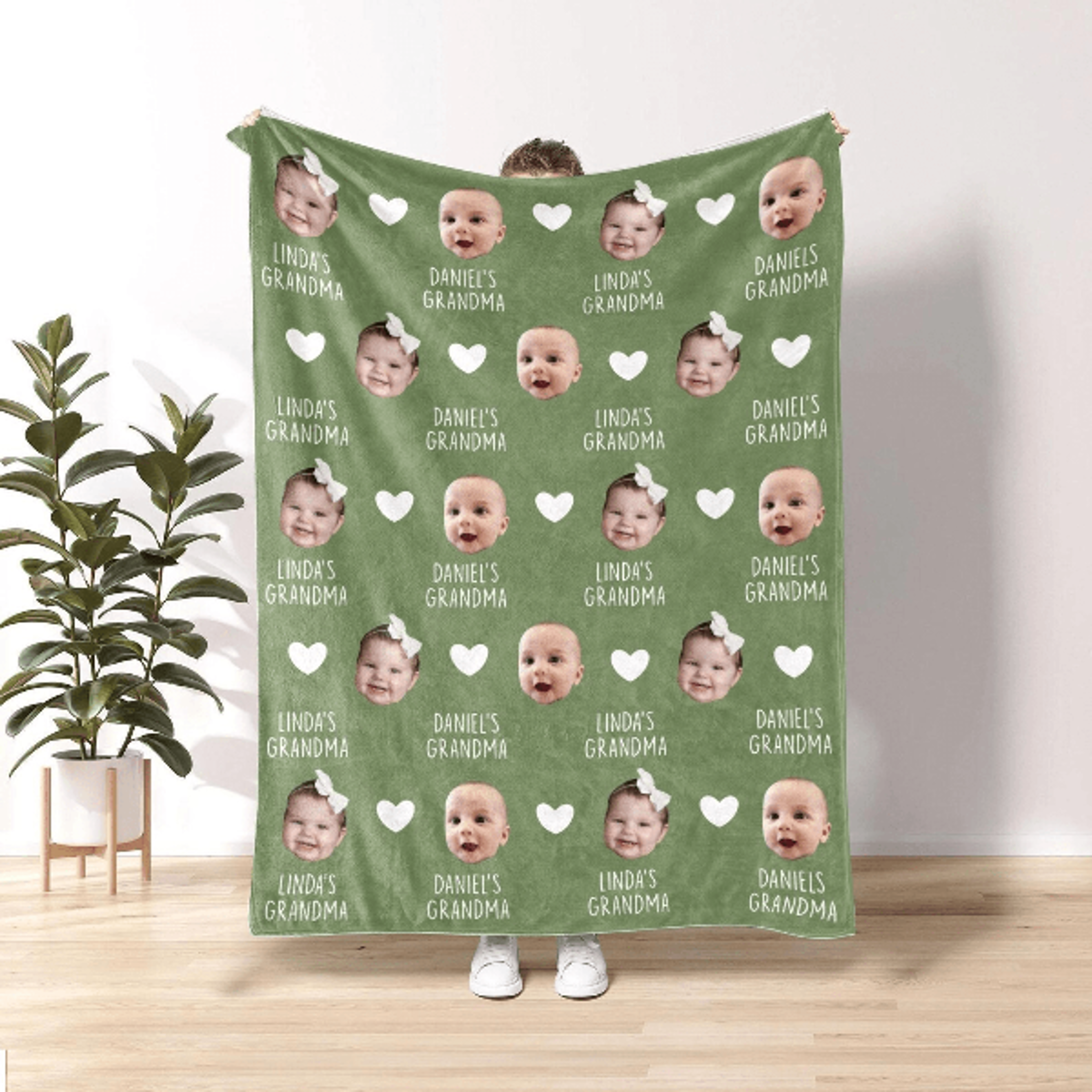 custom face blanket personalized photo blanket with faces funny family, couple & pet gift