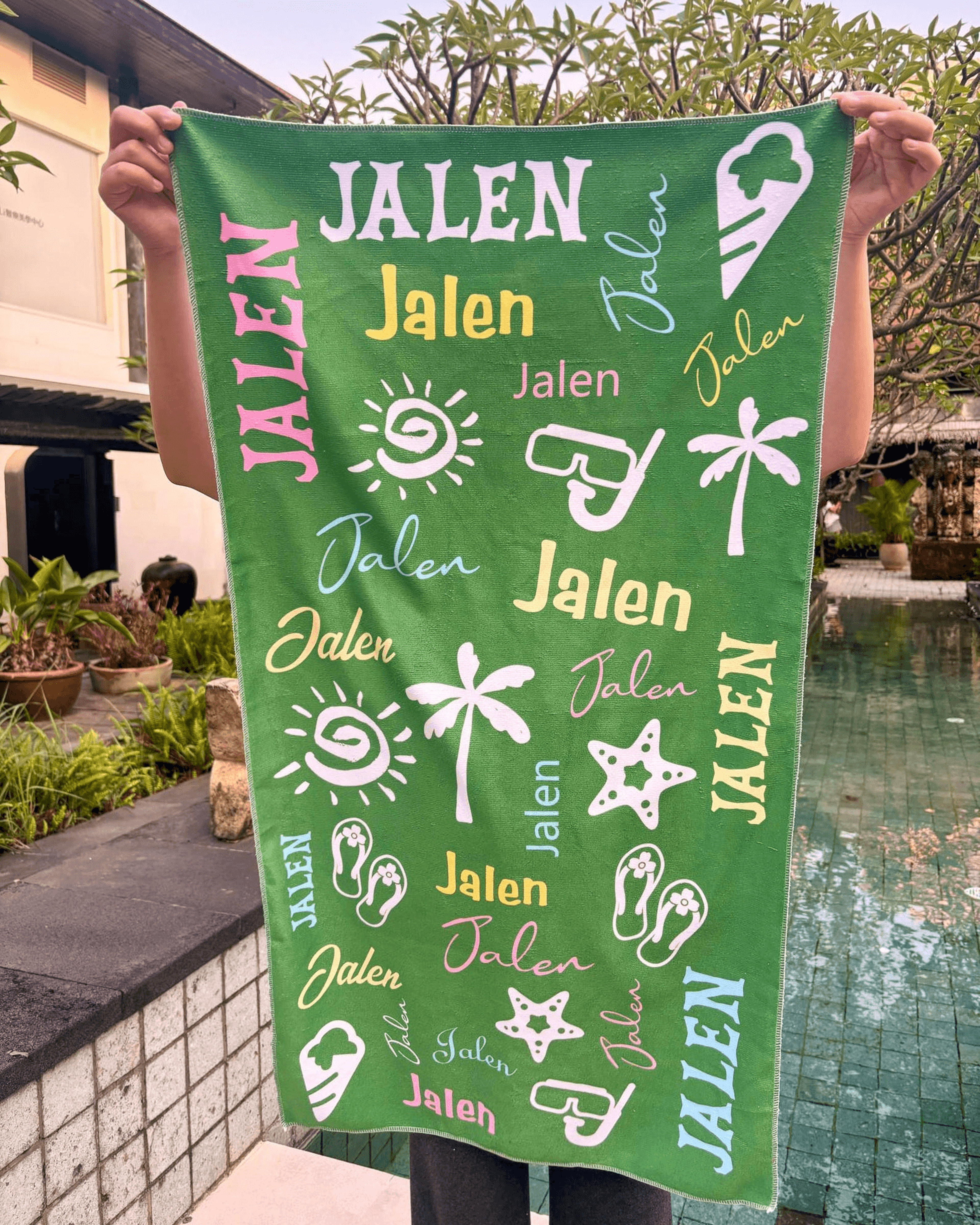 Personalized Stripe Beach Towel With Name  Preppy Pool  Bridal Party Towel For Summer Vacations 1