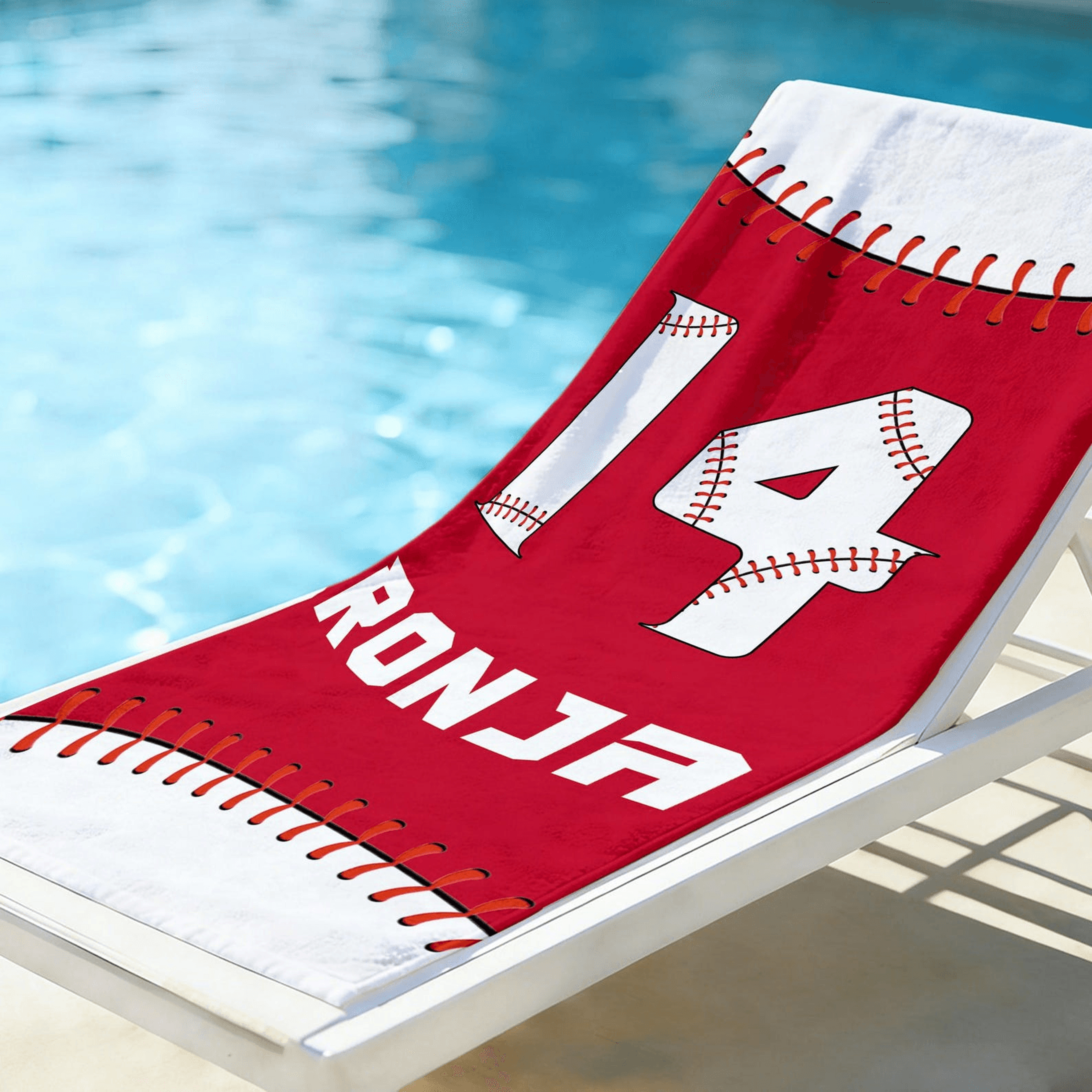 Personalized Baseball Signature Beach Towel With Custom Name And Number 1