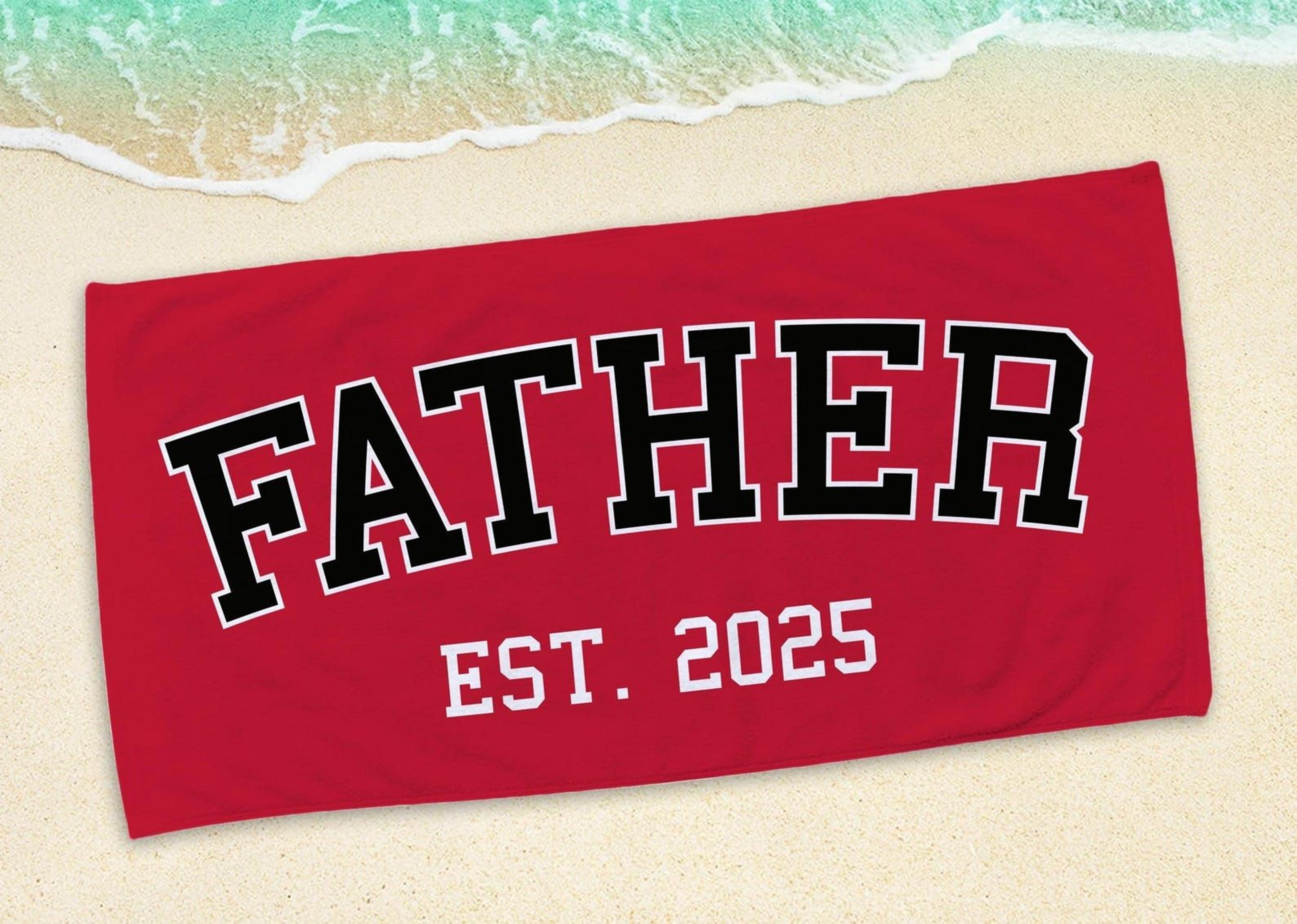 Personalized Fathers Day Beach Towel Custom Grandpa Gift With Name 1