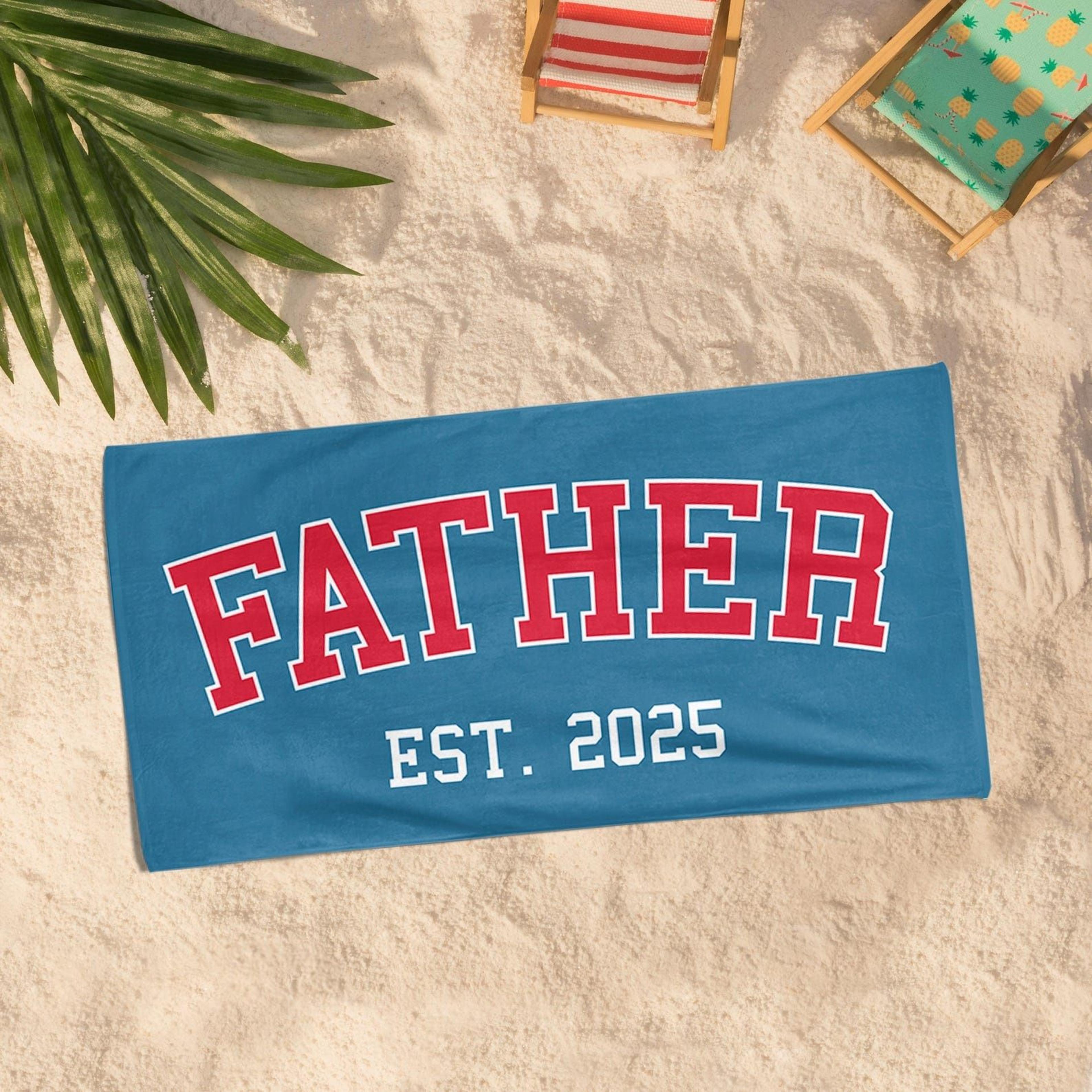 Personalized Fathers Day Beach Towel Custom Grandpa Gift With Name 2
