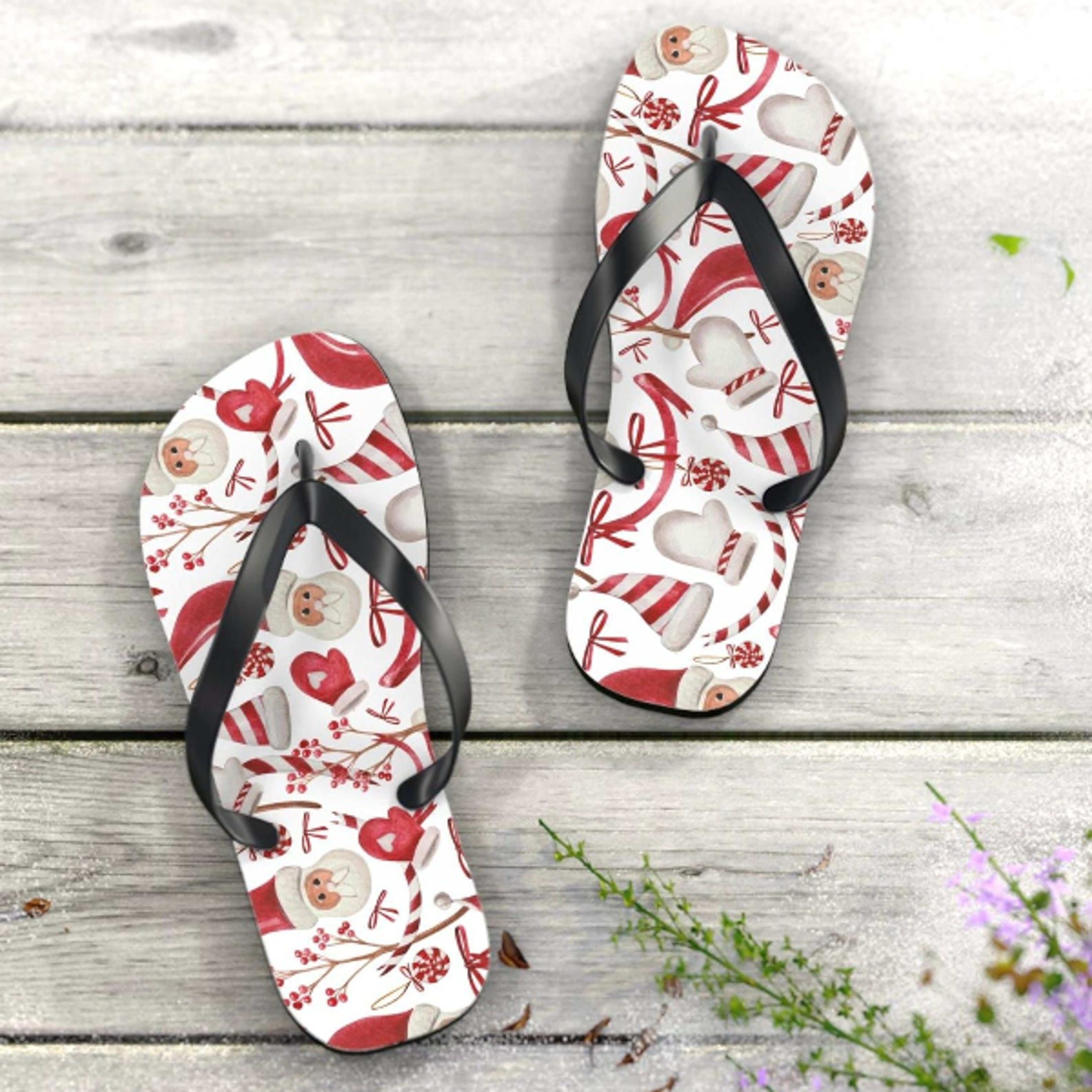 christmas flip flops for men & women | christmas flip flops | holiday beach sandals