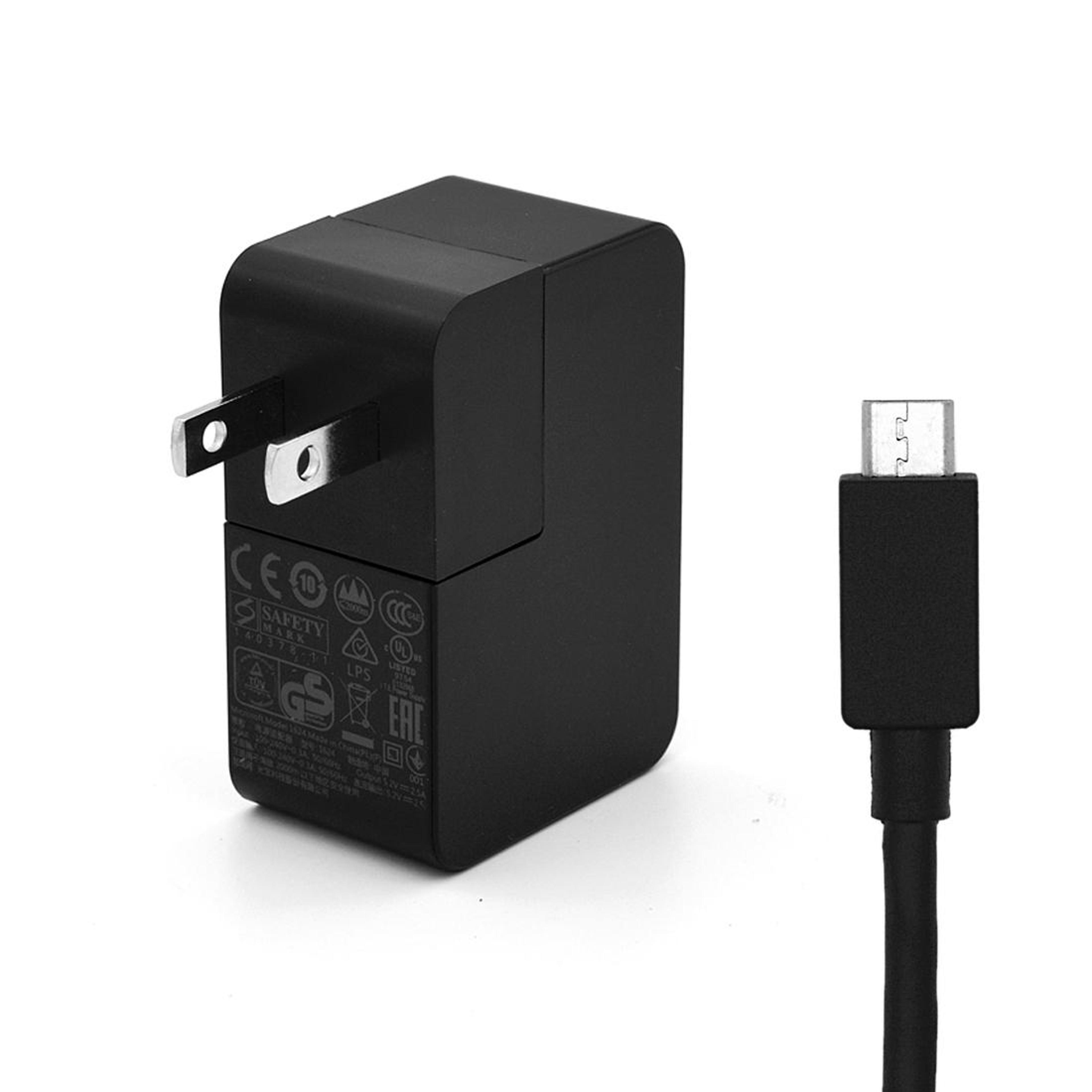 microsoft surface 3 charger 5.2v 2.5a ac power adapter with micro usb cable us plug replacement