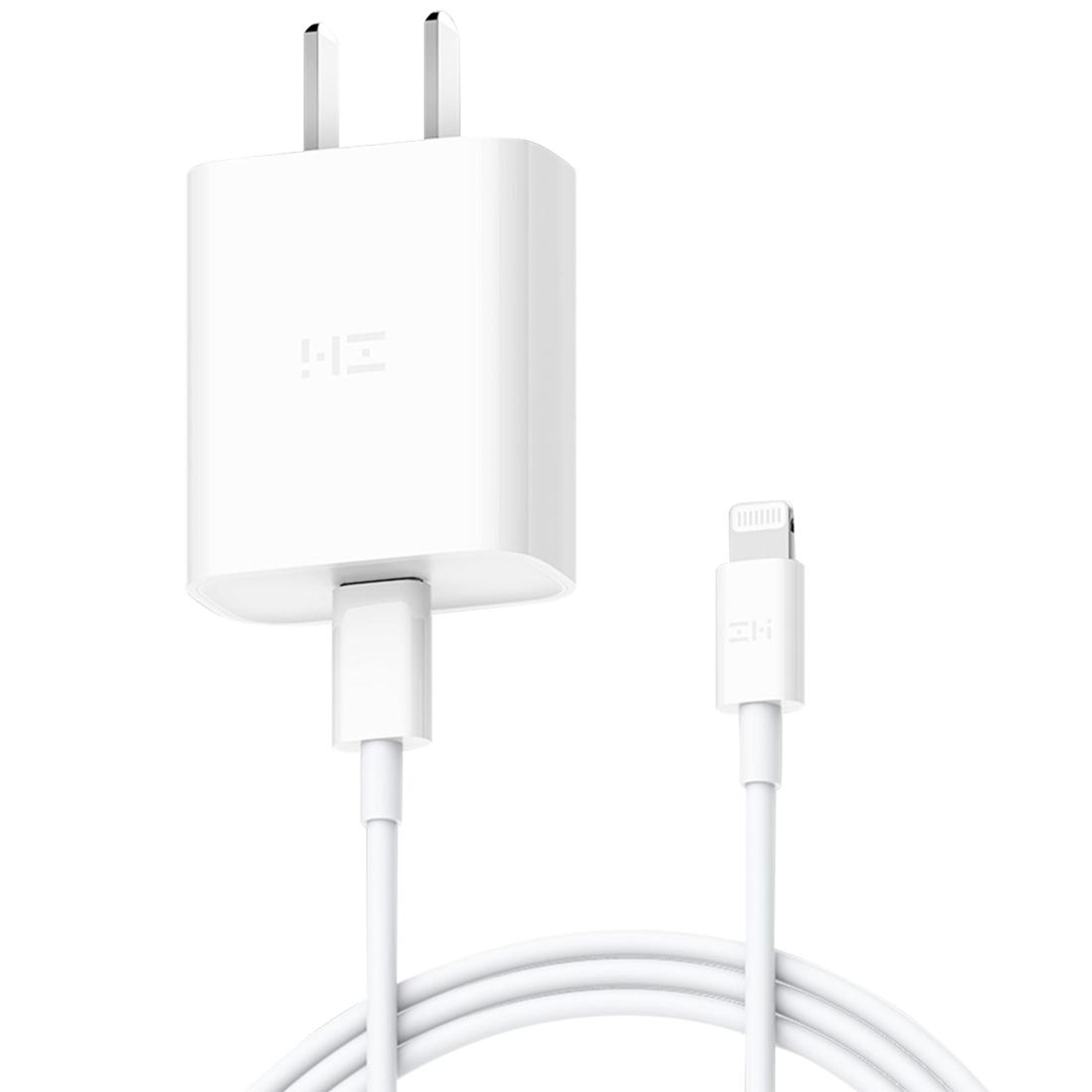 xiaomi zmi 20w pd fast charger with usb-c to lightning cable for iphone quick charging kit
