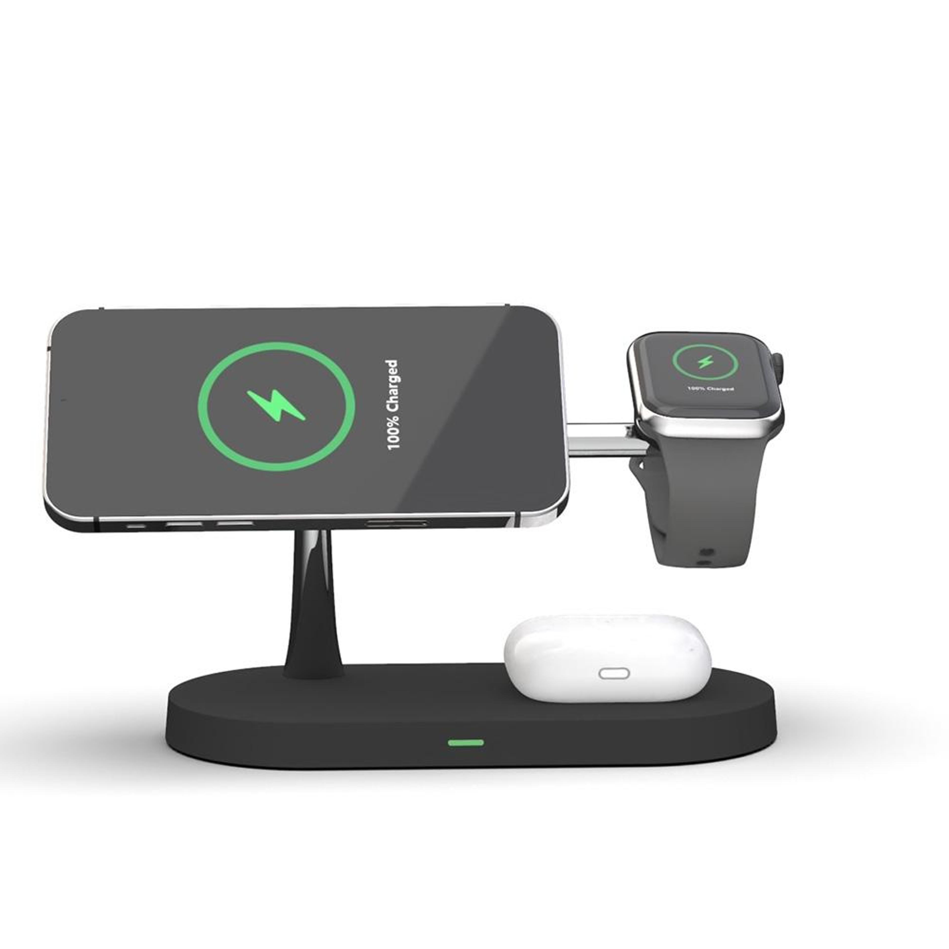 5-in-1 magnetic wireless charging station 15w fast charging dock for iphone apple watch airpods