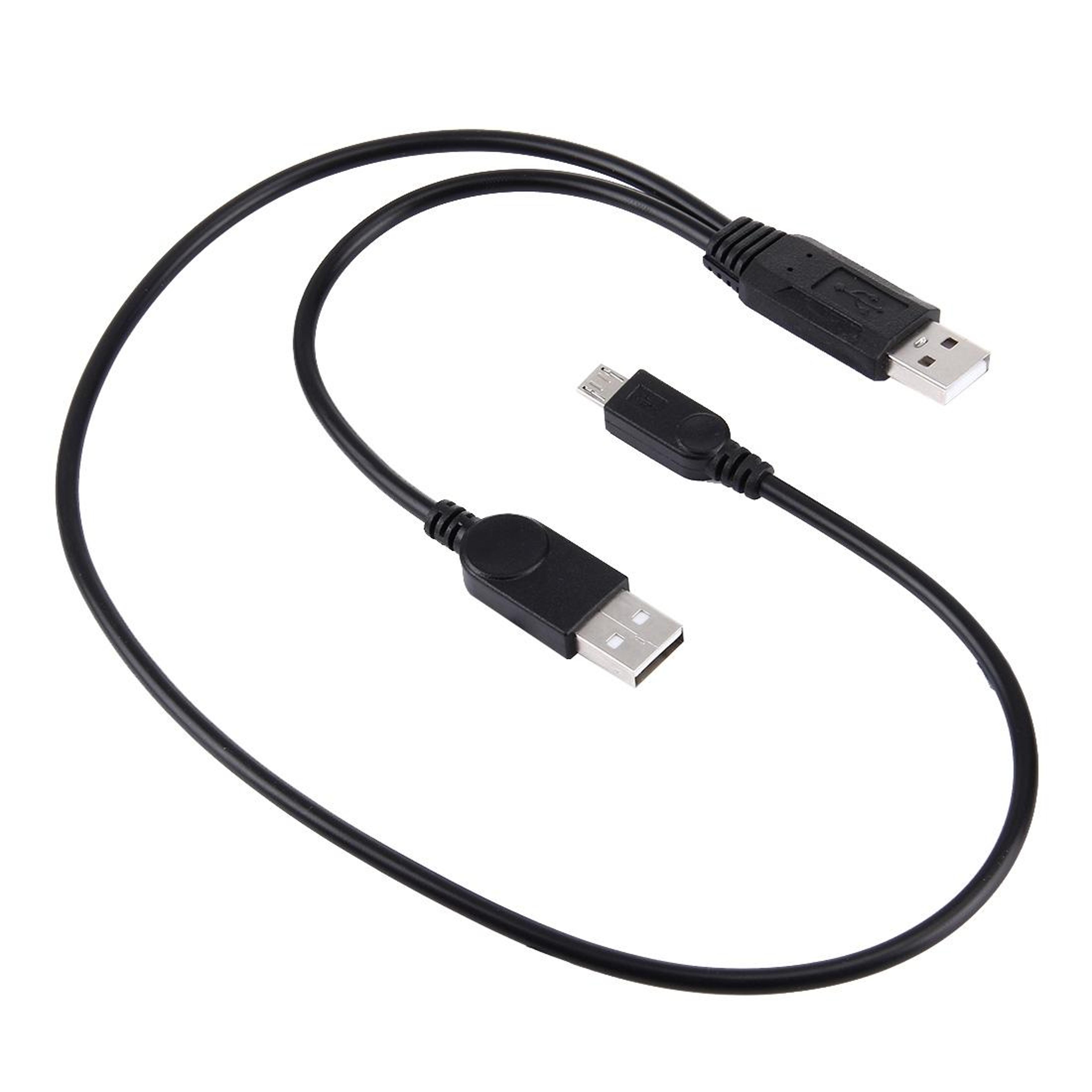 2-in-1 micro usb charging & data sync cable 50cm compact travel cable for android devices