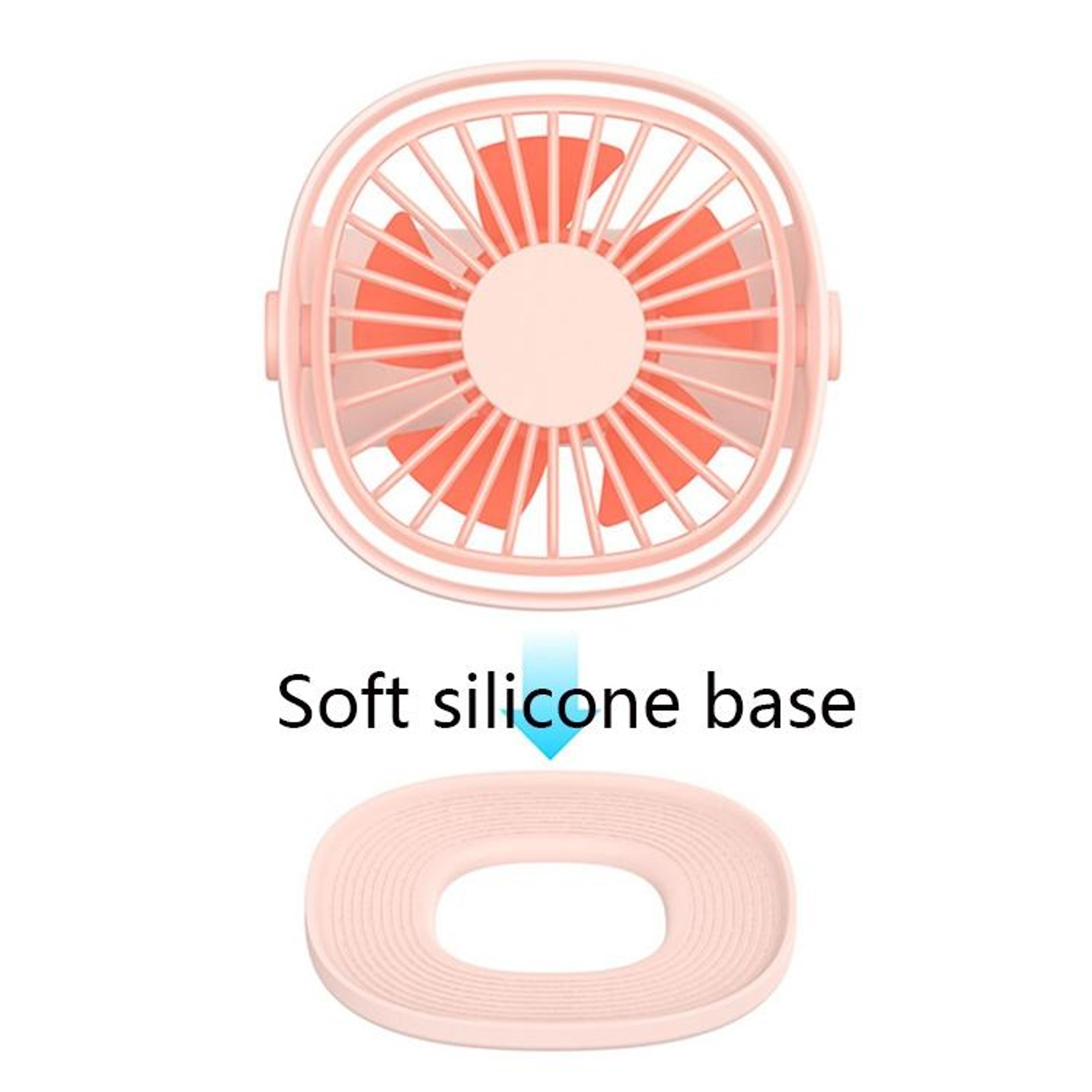Portable USB Mini Fan For Desk  Travel Quiet Handheld Rechargeable Cooling Fan Pink 2