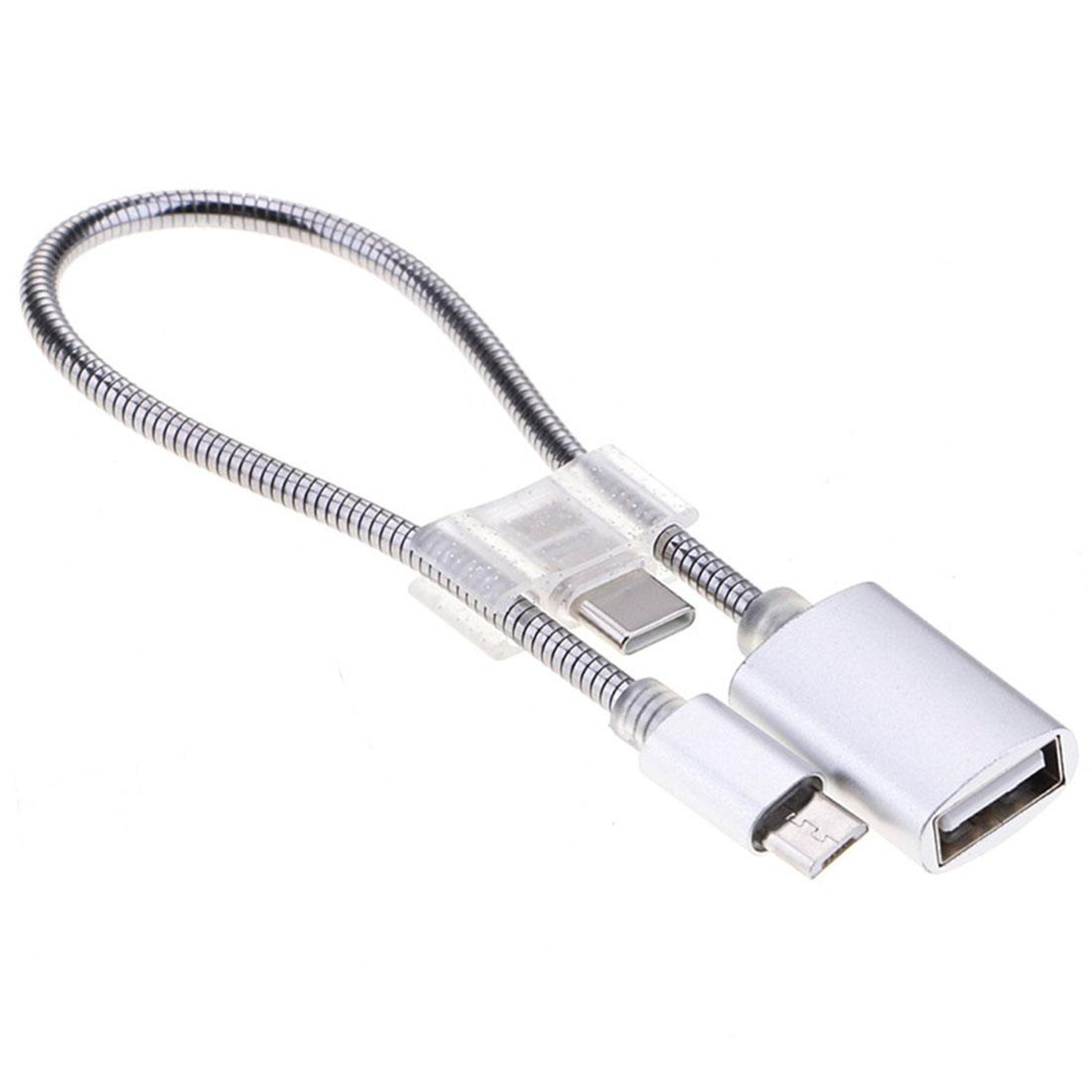 2in1 Micro USB OTG Adapter  USBC OTG Cable Aluminum Alloy Data Charging Cable 24cm 1